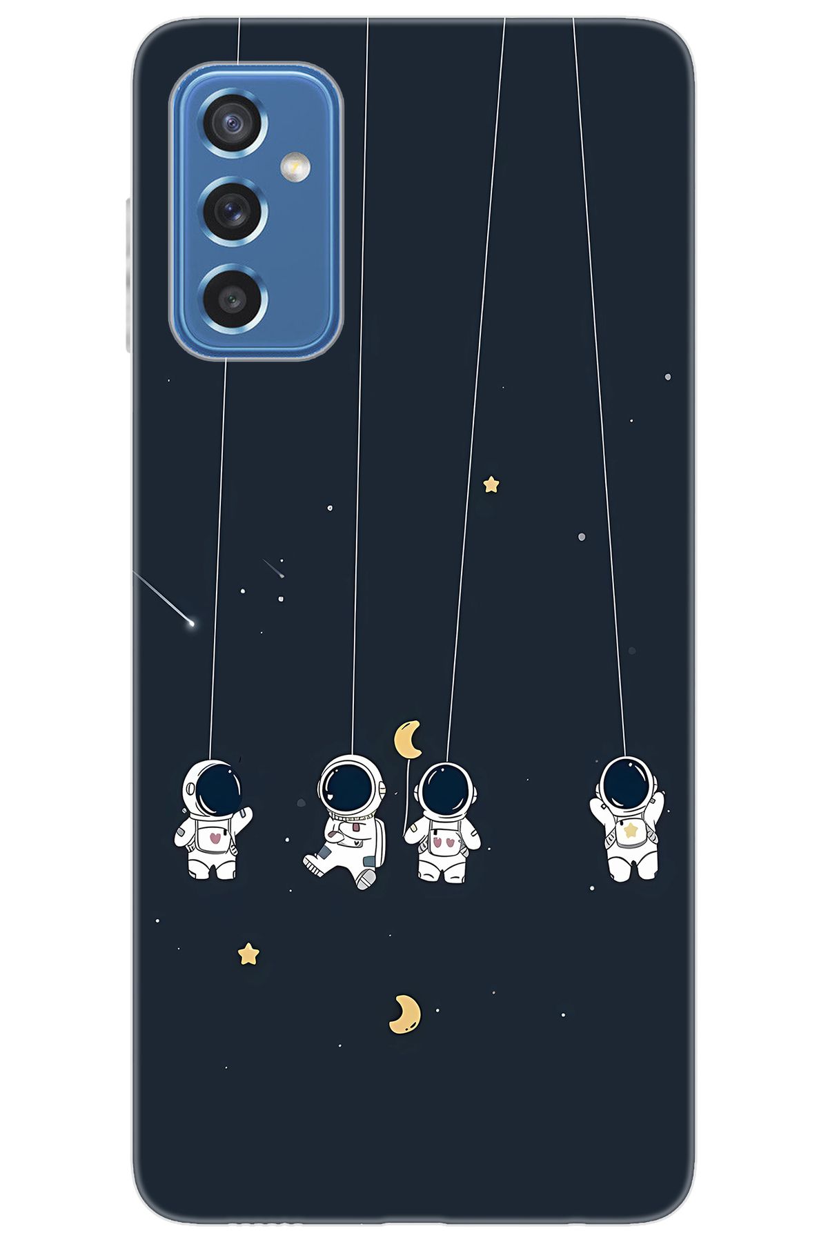 Ceppare Samsung Galaxy M52 (SM-M526B) Uyumlu Kılıf Desen Baskılı Silikon Astronot STK:663 CP-Niofth6