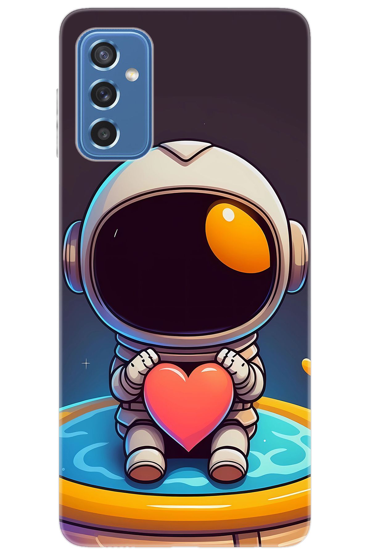 Ceppare Samsung Galaxy M52 (SM-M526B) Uyumlu Kılıf Desen Baskılı Silikon Sevimli Astronot STK:659 CP-D4JC1NH