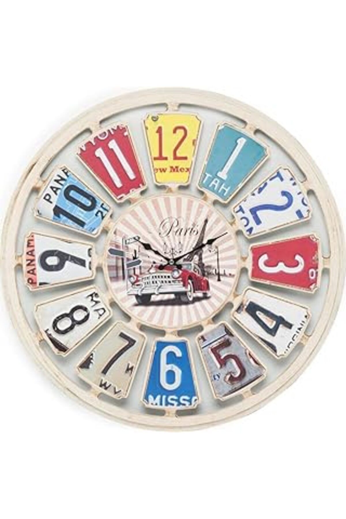 ASİTAN Galaxy Glx-732-5 Paris Desenli Duvar Saati, 70 Cm