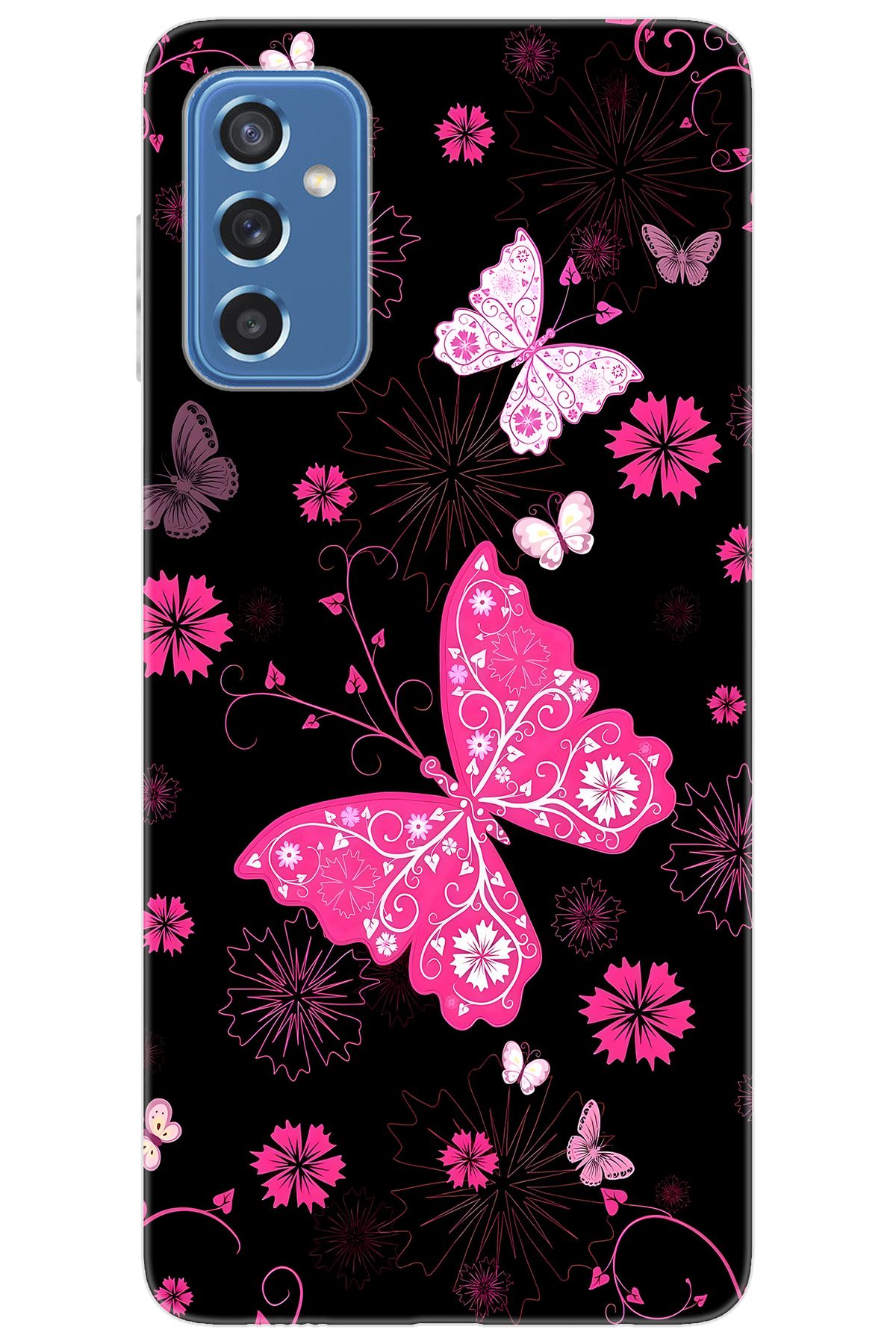 Ceppare Samsung Galaxy M52 (SM-M526B) Uyumlu Kılıf Desen Baskılı Silikon Kelebekler STK:723 CP-3rnJH1m