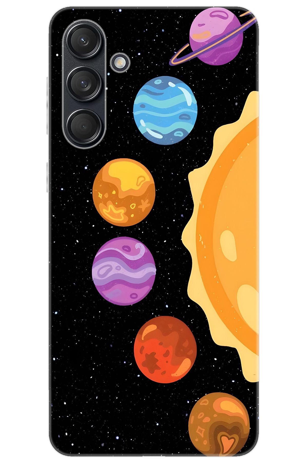 Ceppare Samsung Galaxy M55 (SM-M556B) Uyumlu Kılıf Desen Baskı Silikon Gezegenler Tasarım STK:685 CP-zTlNP7T