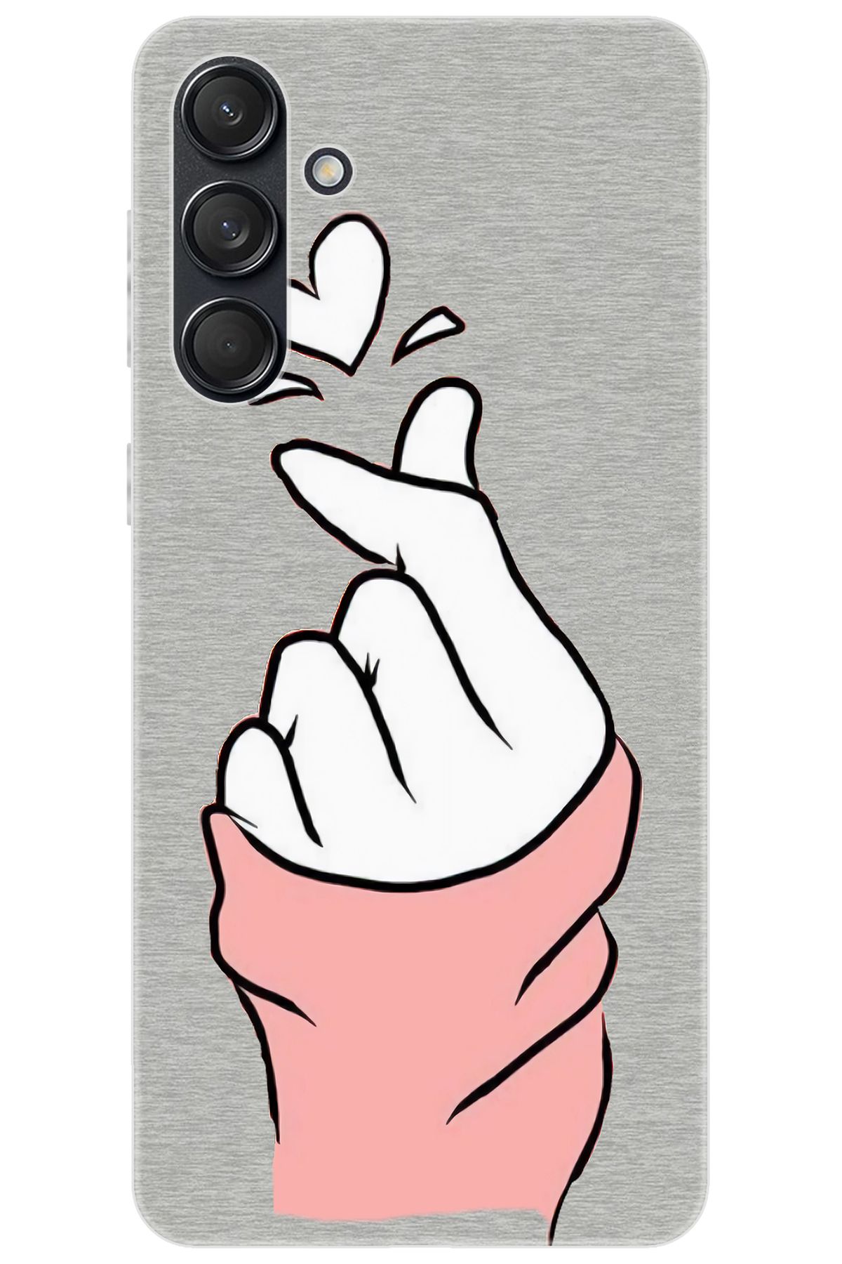 Ceppare Samsung Galaxy M55 (SM-M556B) Uyumlu Kılıf Desenli Silikon Parmak Şıklatma Kalp STK:750 CP-kbuJHUc