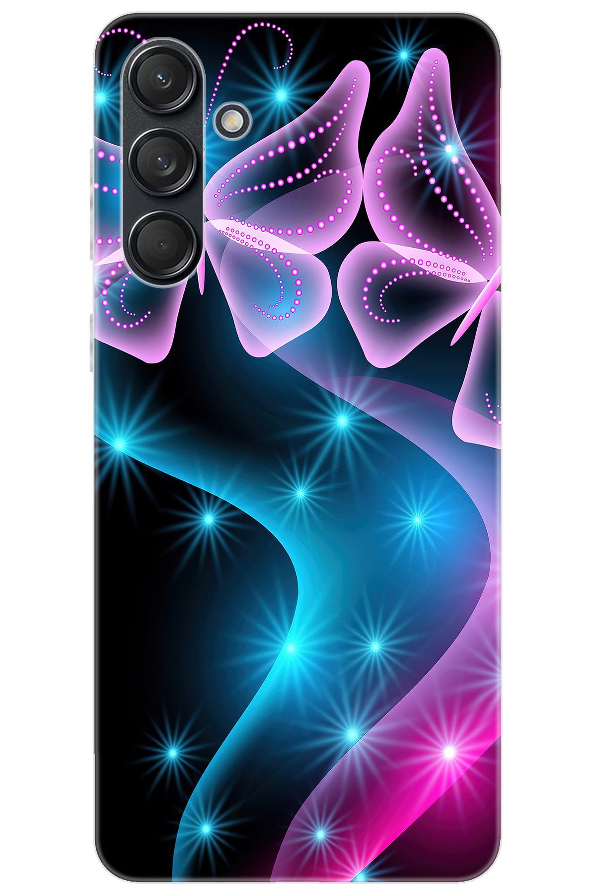 Ceppare Samsung Galaxy M55 (SM-M556B) Uyumlu Kılıf Desen Baskılı Silikon Kelebek Dalga STK:113 CP-dSTuETb