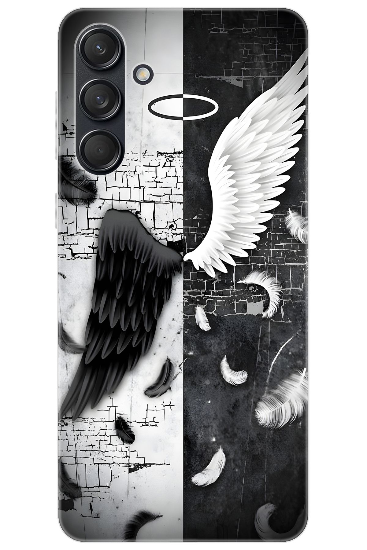 Ceppare Samsung Galaxy M55 (SM-M556B) Uyumlu Kılıf Desen Baskılı Silikon Melek ve Şeytan STK:715 CP-aJP9DUN