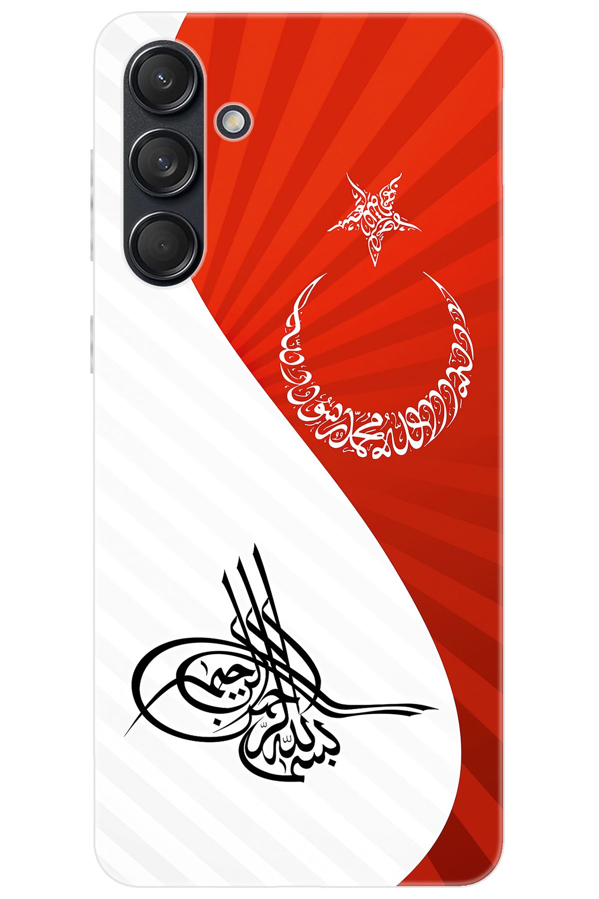 Ceppare Samsung Galaxy M55 (SM-M556B) Uyumlu Kılıf Desen Baskılı Silikon Tuğra Bayrak STK:363 CP-pan7yTe