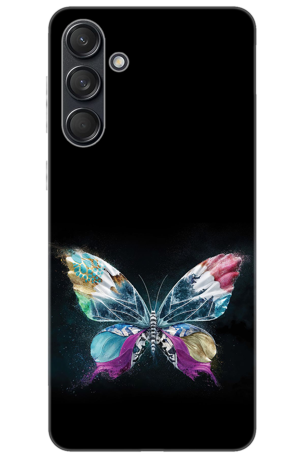 Ceppare Samsung Galaxy M55 (SM-M556B) Uyumlu Kılıf Desen Baskılı Silikon Kelebek Resim STK:548 CP-sZ7rKbs