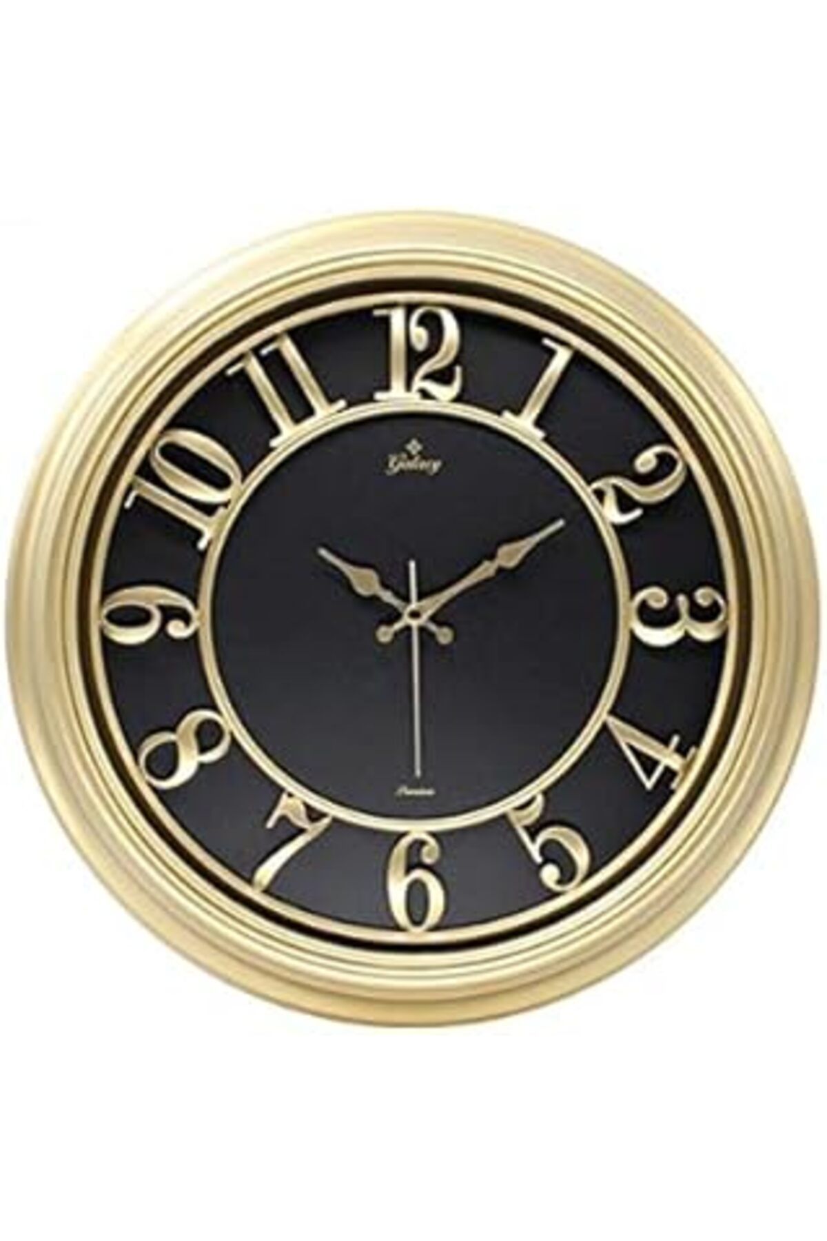 NETWORK ART Galaxy Premium Eskitme Kabartma Kadranlı 50 Cm Duvar Saati Gold-Siyah