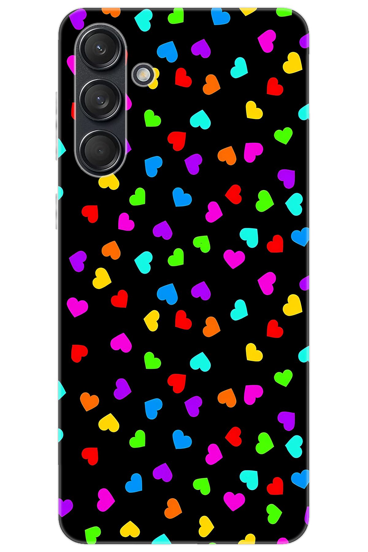 Ceppare Samsung Galaxy M55 (SM-M556B) Uyumlu Kılıf Desenli Silikon Renkli Minik Kalpler STK:1017 CP-ztXDndB