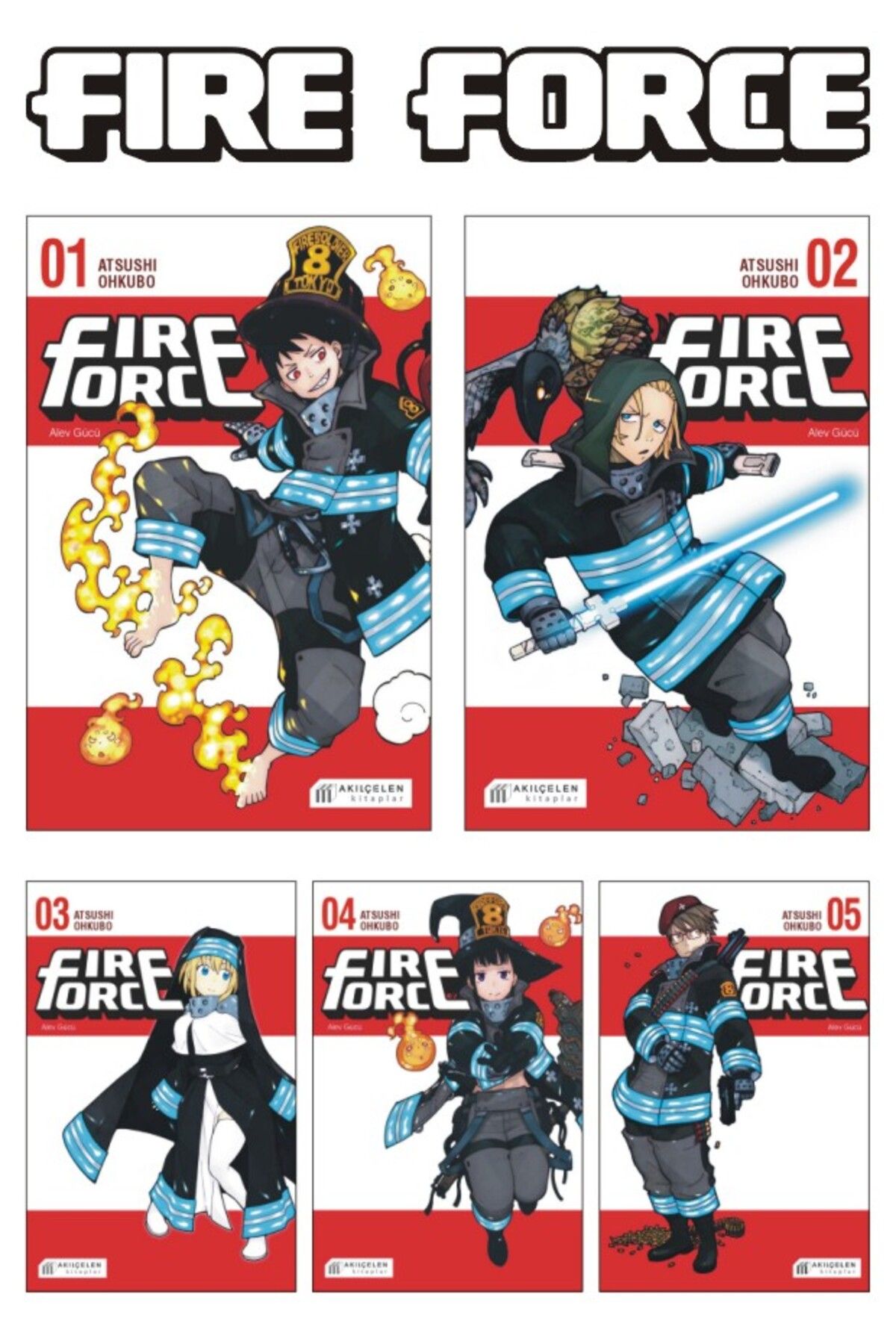 Akılçelen Fire Force - Alev Gücü 1-2-3-4-5 Manga Seti