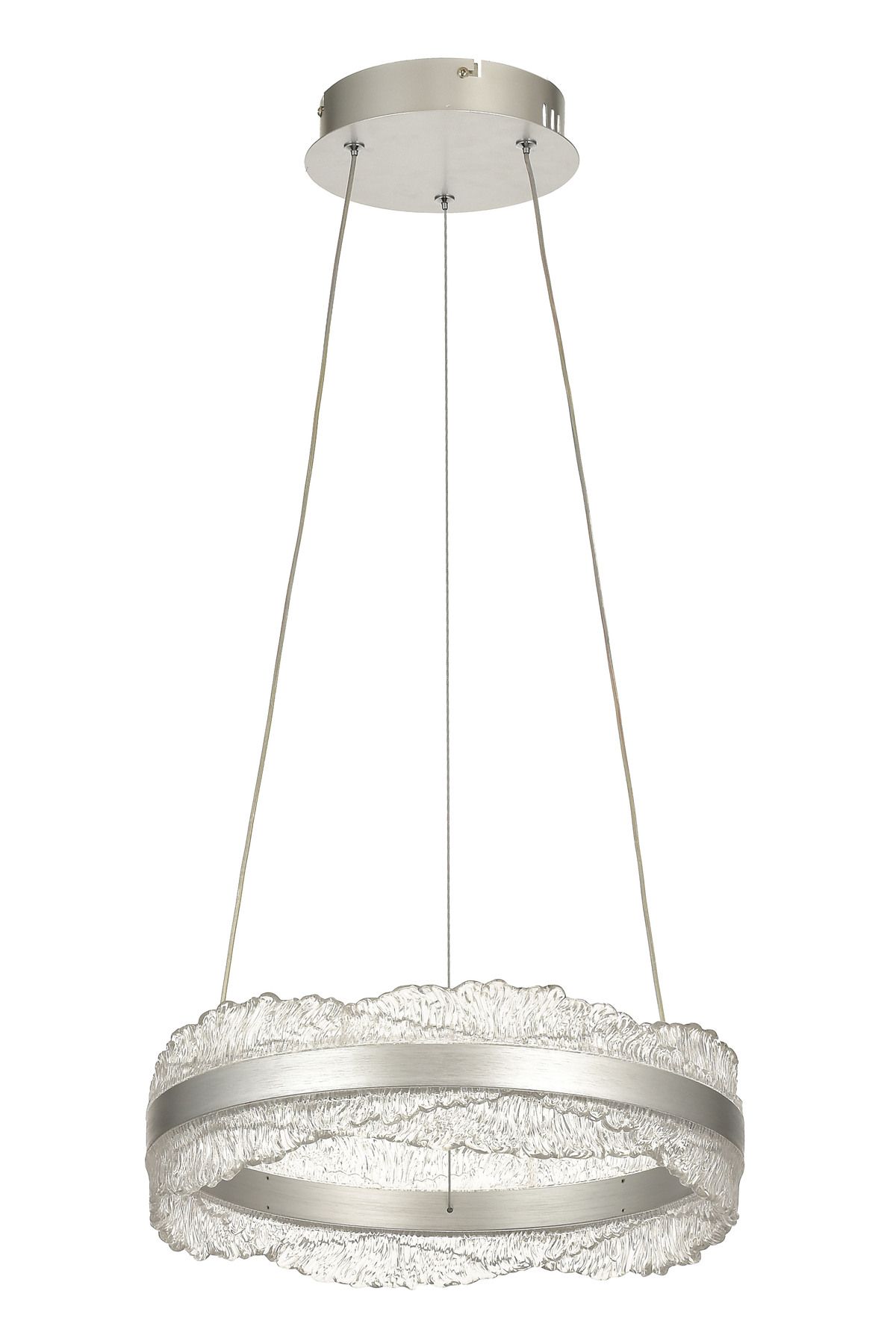 Avizemoda Toledo 40 cm Dim Kumandalı 3 Renk Ledli (Sarı-Beyaz-Gün Işığı) Modern Akrilik Avize -Silver
