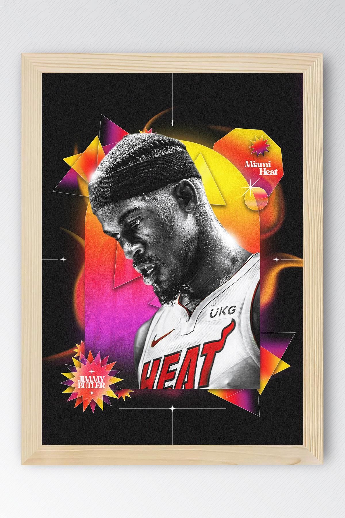 Saturn Jimmy Butler Çerçeveli Tablo - Miami Heat NBA Posteri Tablo