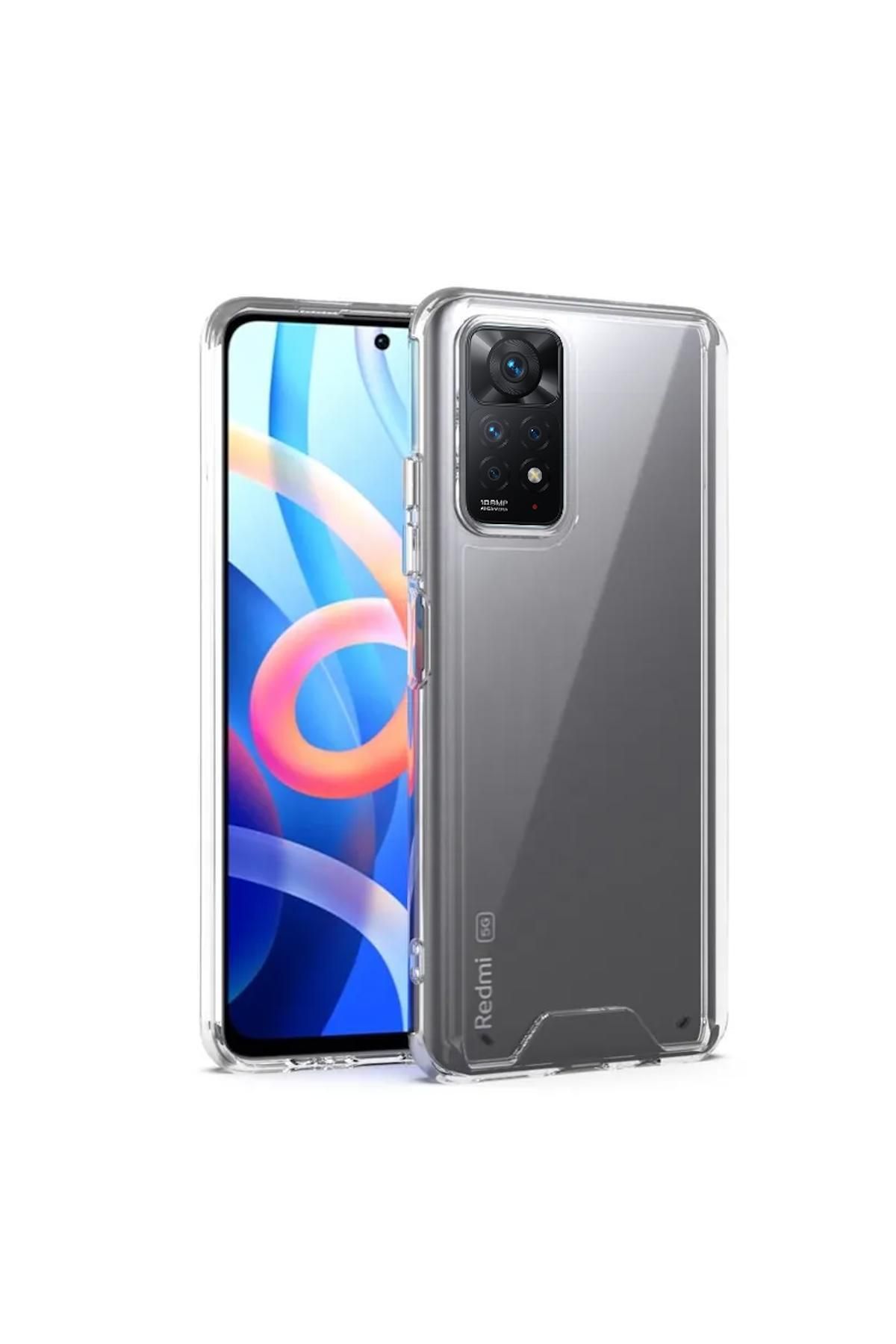 Zebana Xiaomi Redmi Note 11 4G Uyumlu Kılıf Zebana HD Şeffaf Silikon Kılıf Şeffaf