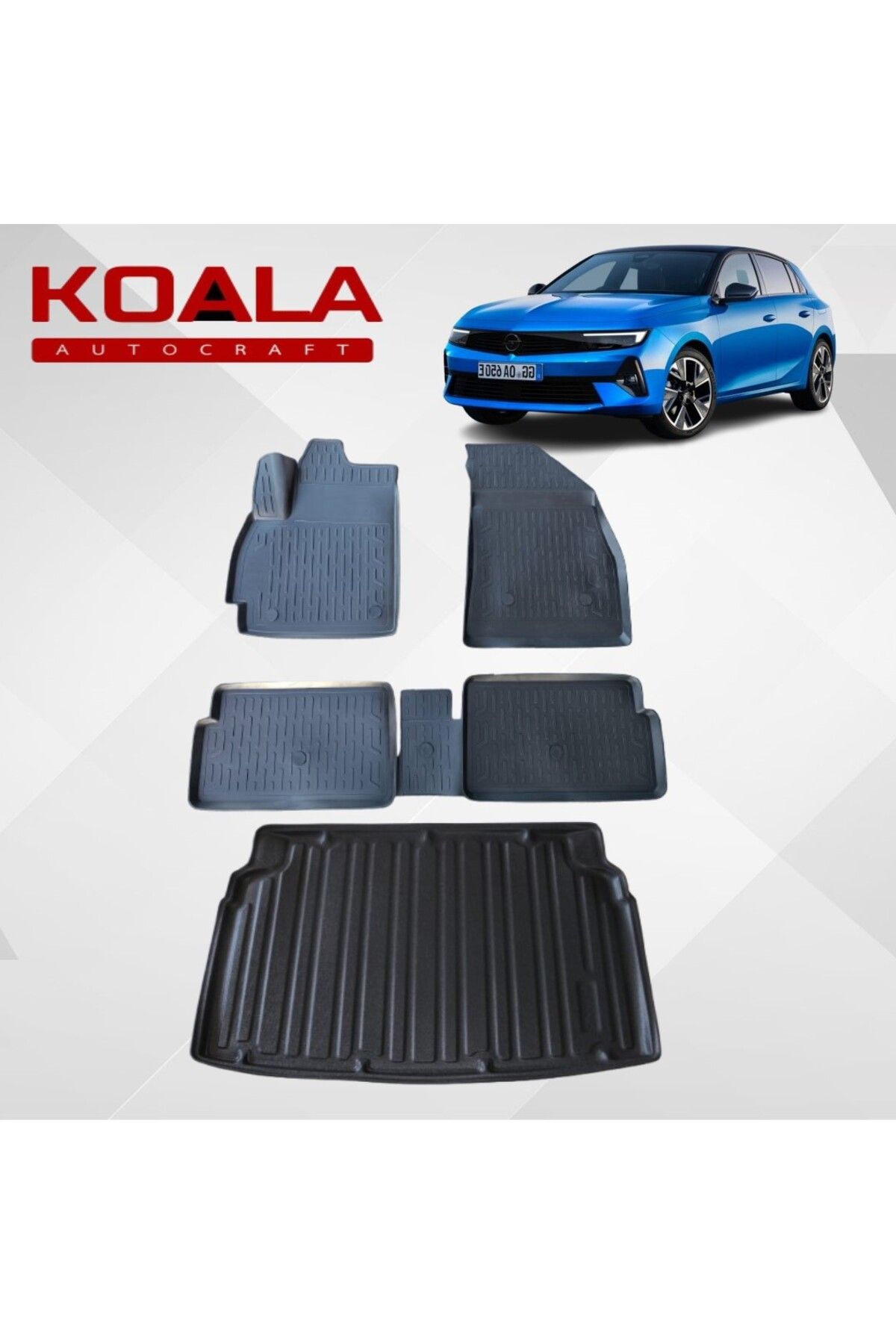 KoalaOtoTekstil Opel Astra L (2022+..) Ile Uyumlu - Araca Özel Paspas ve Bagaj Havuzu