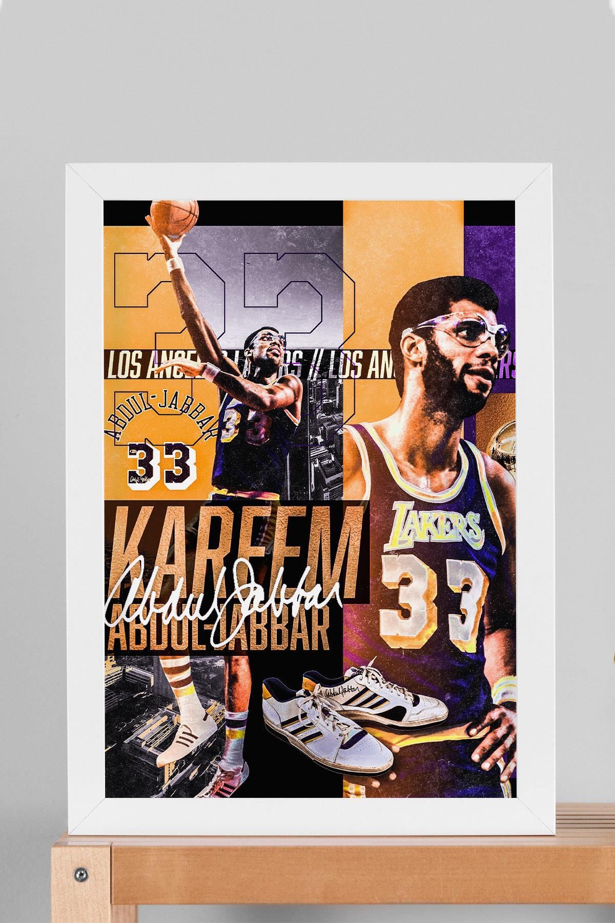 Saturn Kareem Abdul Jabbar Çerçeveli Tablo - Los Angeles Lakers NBA Posteri Tablo