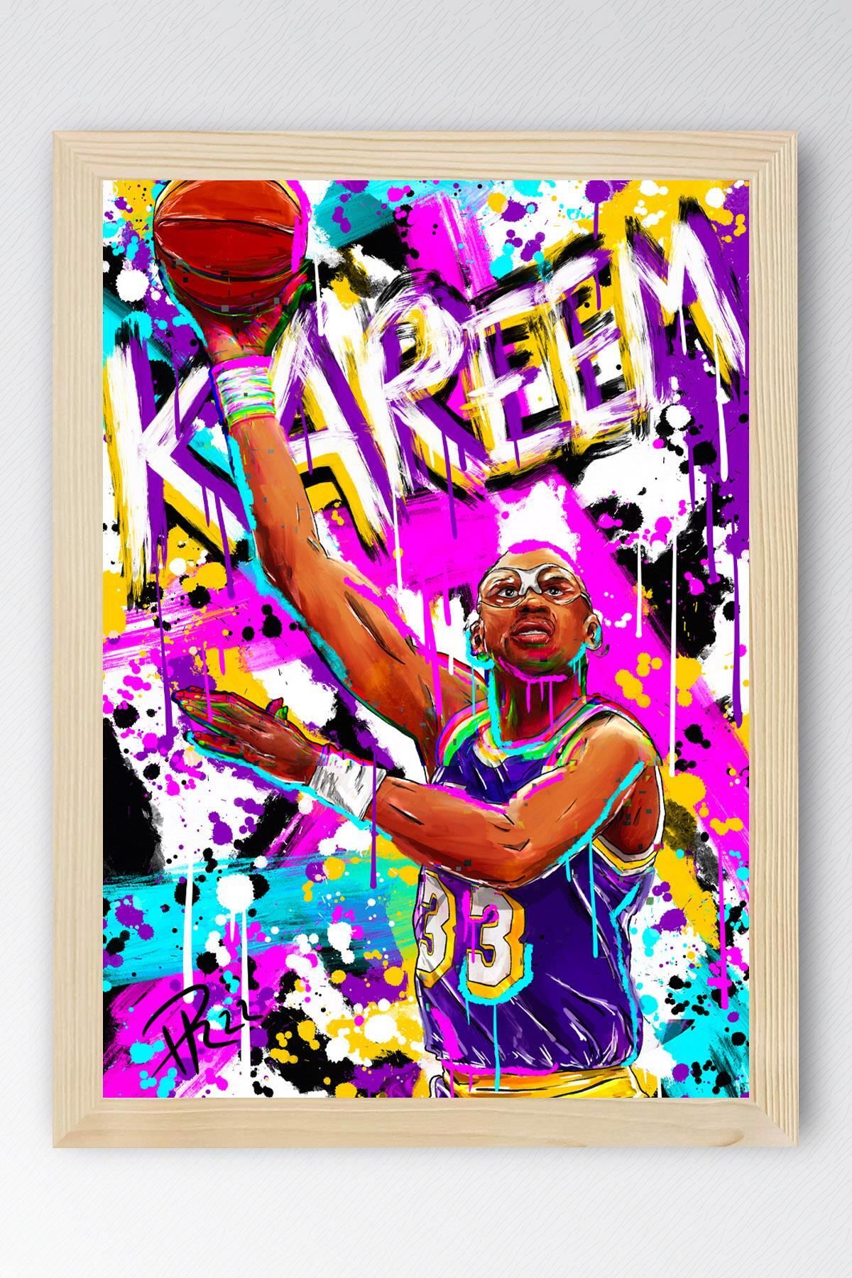 Saturn Kareem Abdul Jabbar Çerçeveli Tablo - Basketbol NBA Posteri Tablo