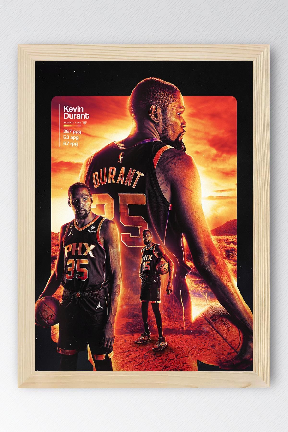 Saturn Kevin Durant Çerçeveli Tablo - Basketbol NBA Posteri Tablo