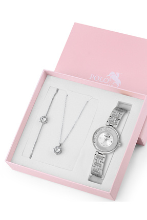 polo air Zincir Kordon Kadın Kol Saati Zirkon Taşlı Yuvarlak Kolye Bileklik K...