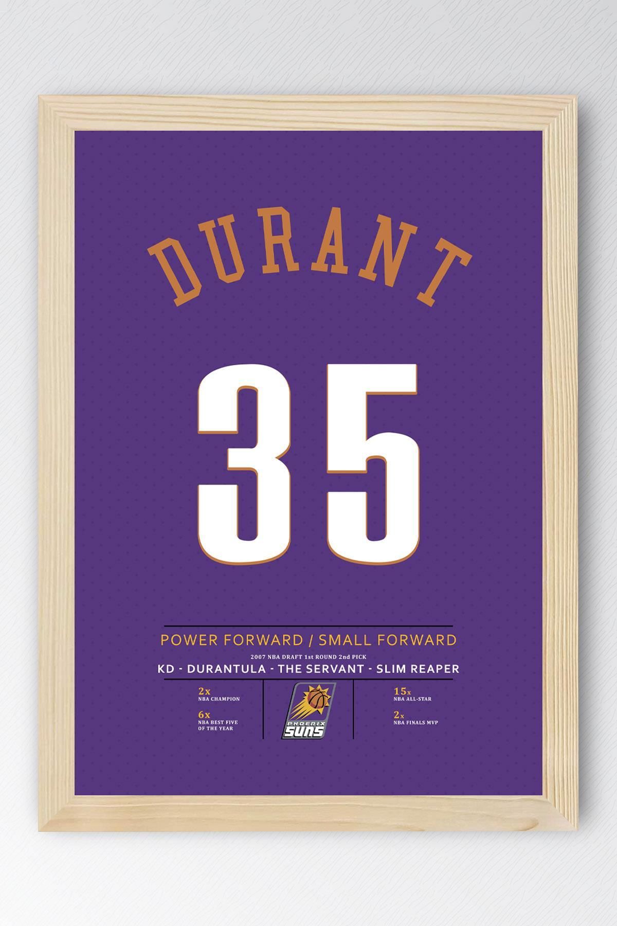 Saturn Kevin Durant Forma Çerçeveli Tablo - NBA Phoenix Suns Jersey
