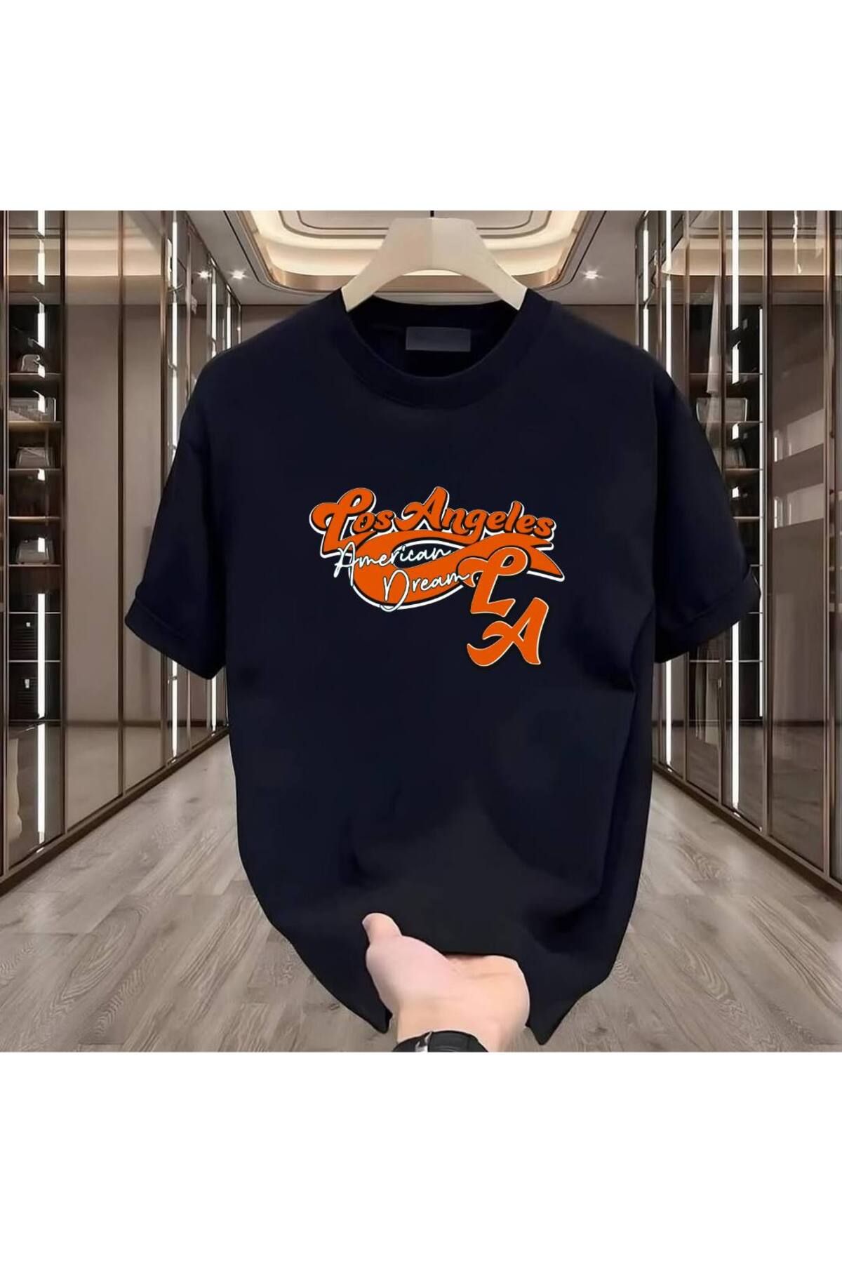 Rovell Los Angeles Siyah Regular Erkek Tshirt