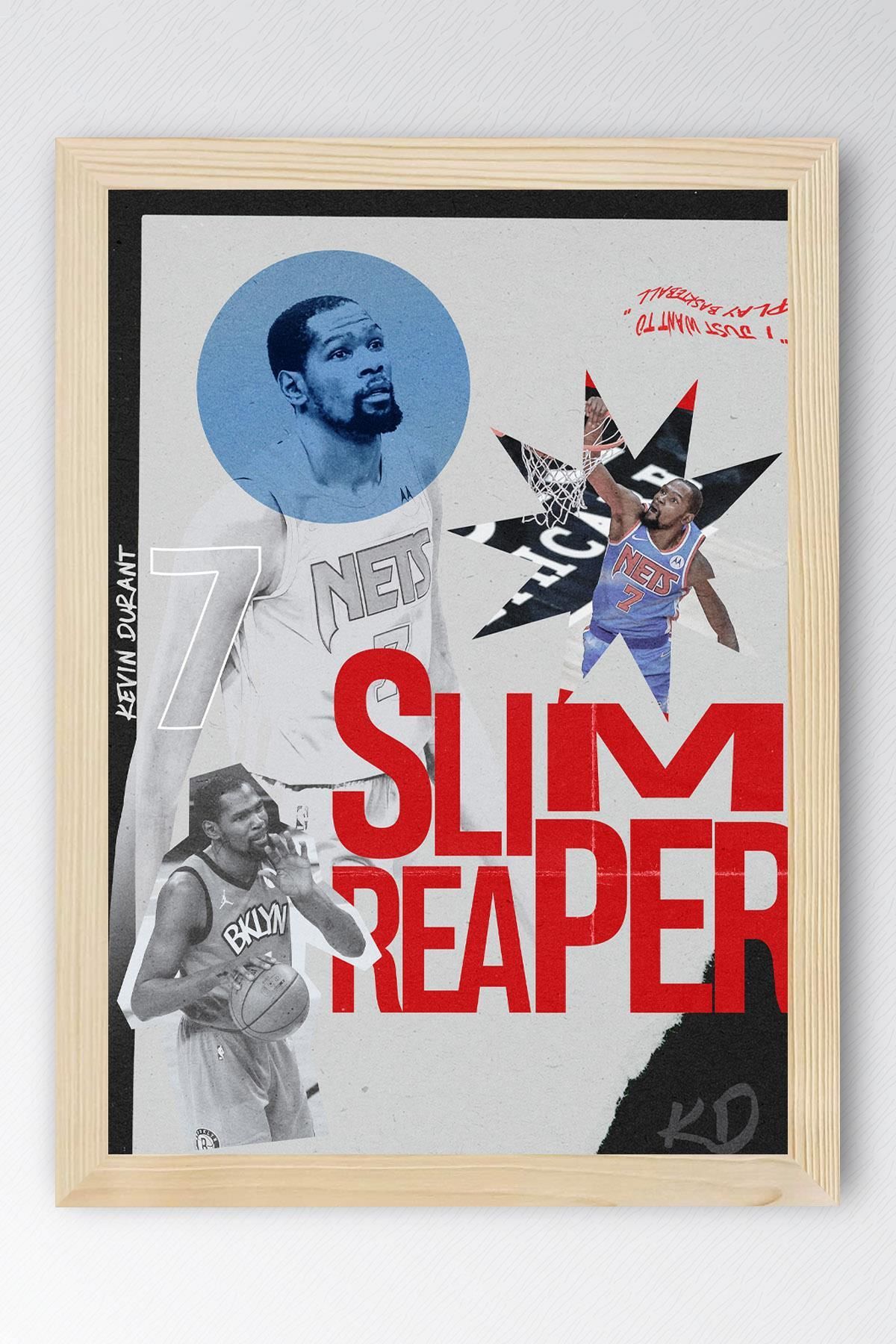 Saturn Kevin Durant Çerçeveli Tablo - Basketbol NBA Posteri Tablo