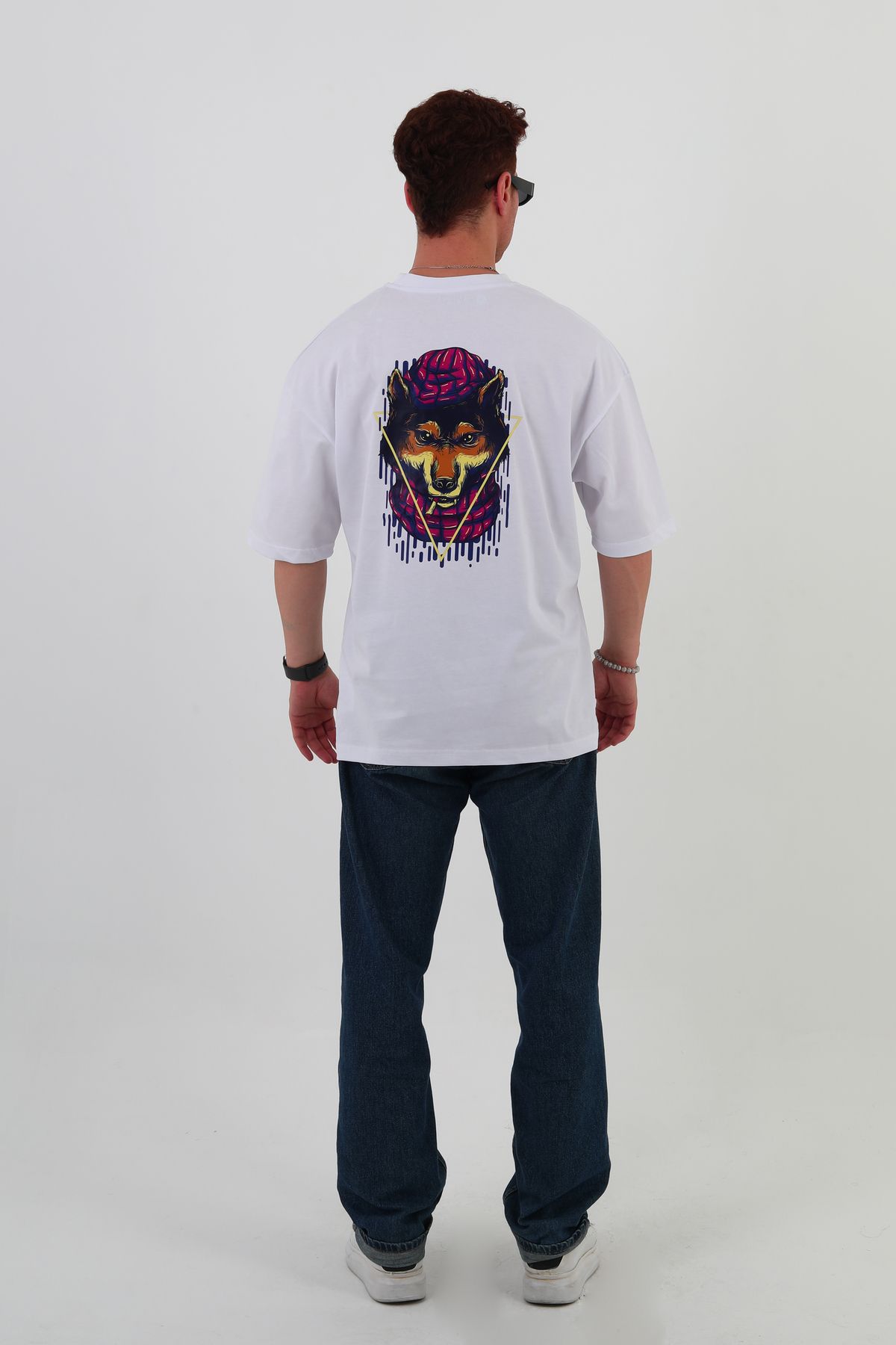 mantova WOLF-Oversize Tişört | Sırt Baskılı – Minimal Göğüs Desenli Unisex Tshirt
