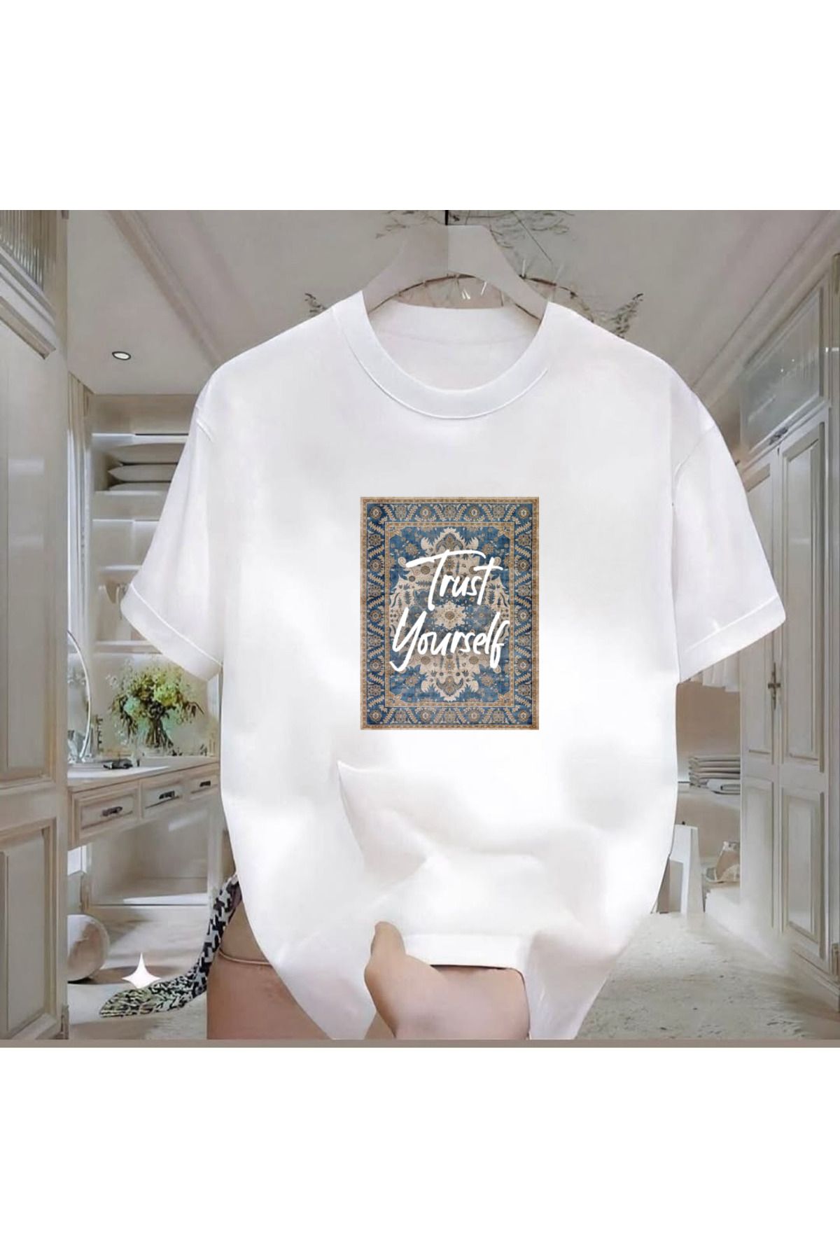 Rovell Trust Yourself Baskılı Beyaz Regular Erkek Tshirt