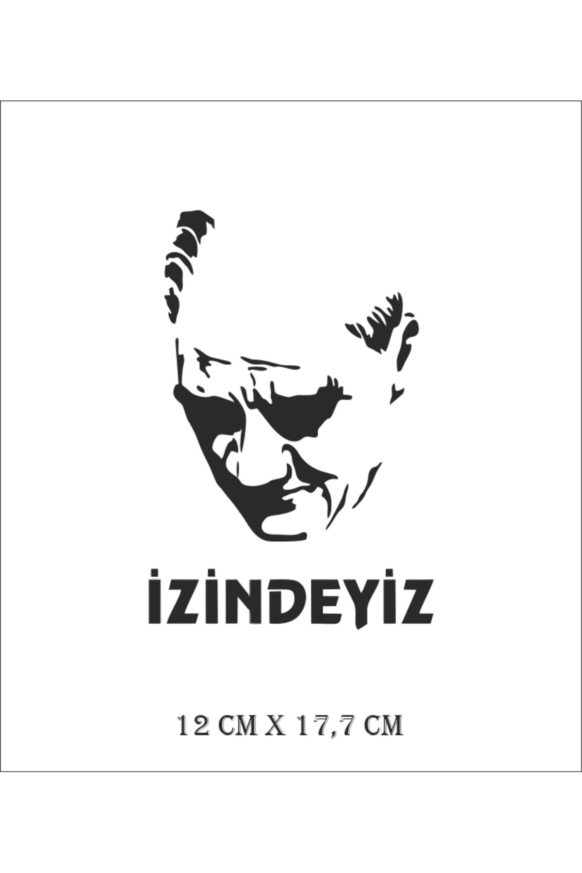 RVT Design Siyah Atatürk Silüeti-2 Sticker 12 x 17,7 cm