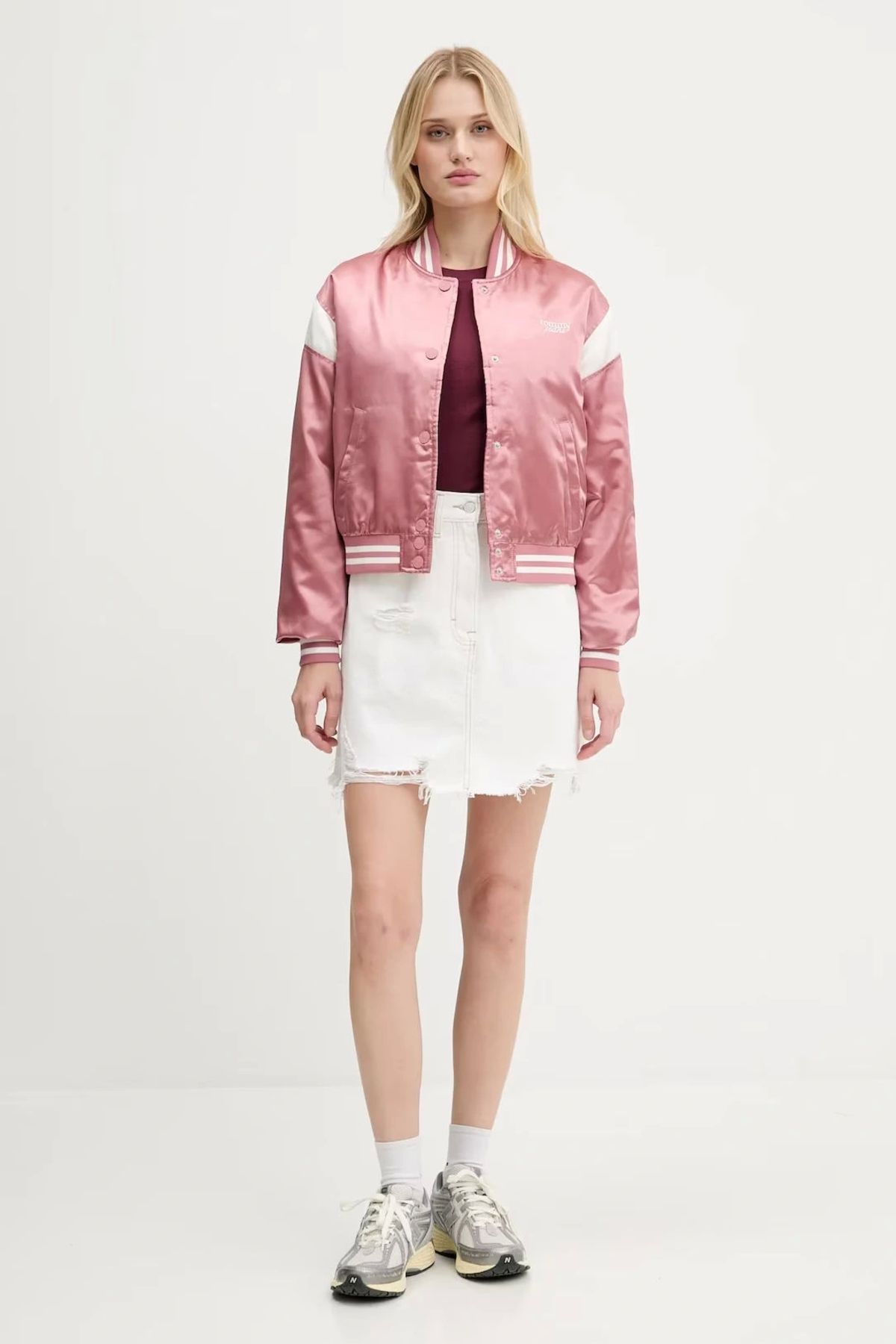 Tommy Jeans Tjw Scrıpt Varsıty Jacket Kadın Pembe Ceket Dw0dw20960tı0