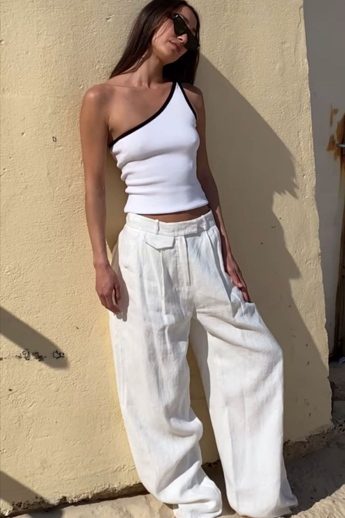 meyou bags KADIN TEK KOL FİTİLLİ ÖRME CROP BODY ATLET