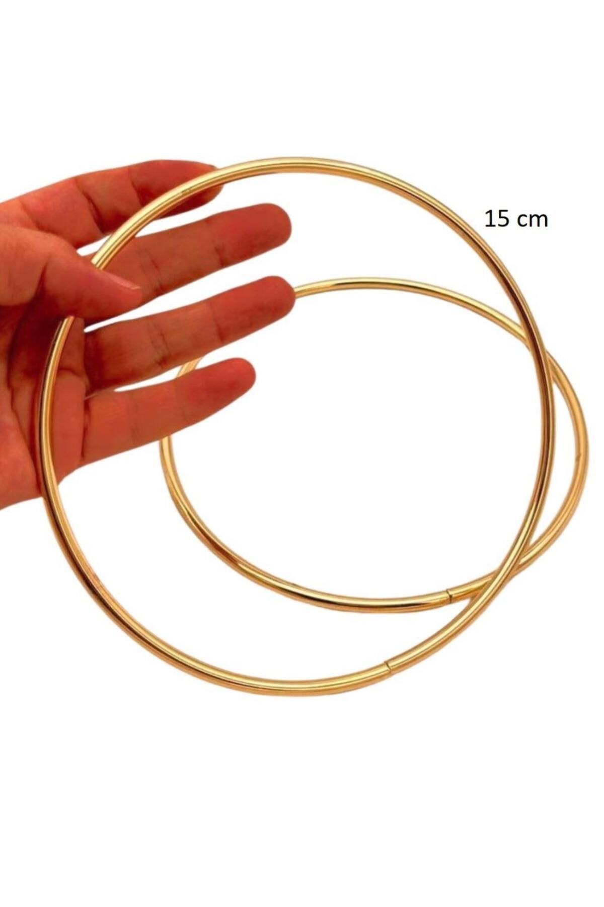 angel çanta aksesuar Angel Çanta Aksesuar 15 Cm Yuvarlak Metal Çanta Sapı Light Gold