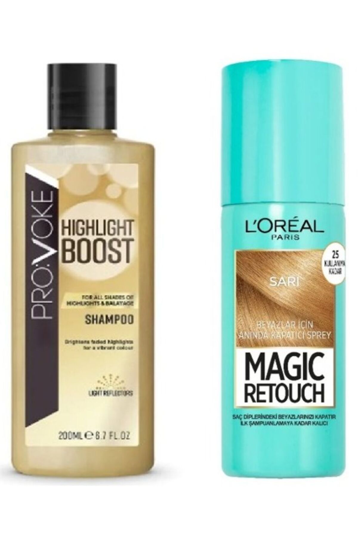 PROVOKE Sarı Saçlar İçin Işıltı Veren Şampuan 200 ml+ Magic Beyaz Saçlar İçin Kapatıcı Sarı Saç Spreyi 75 ml