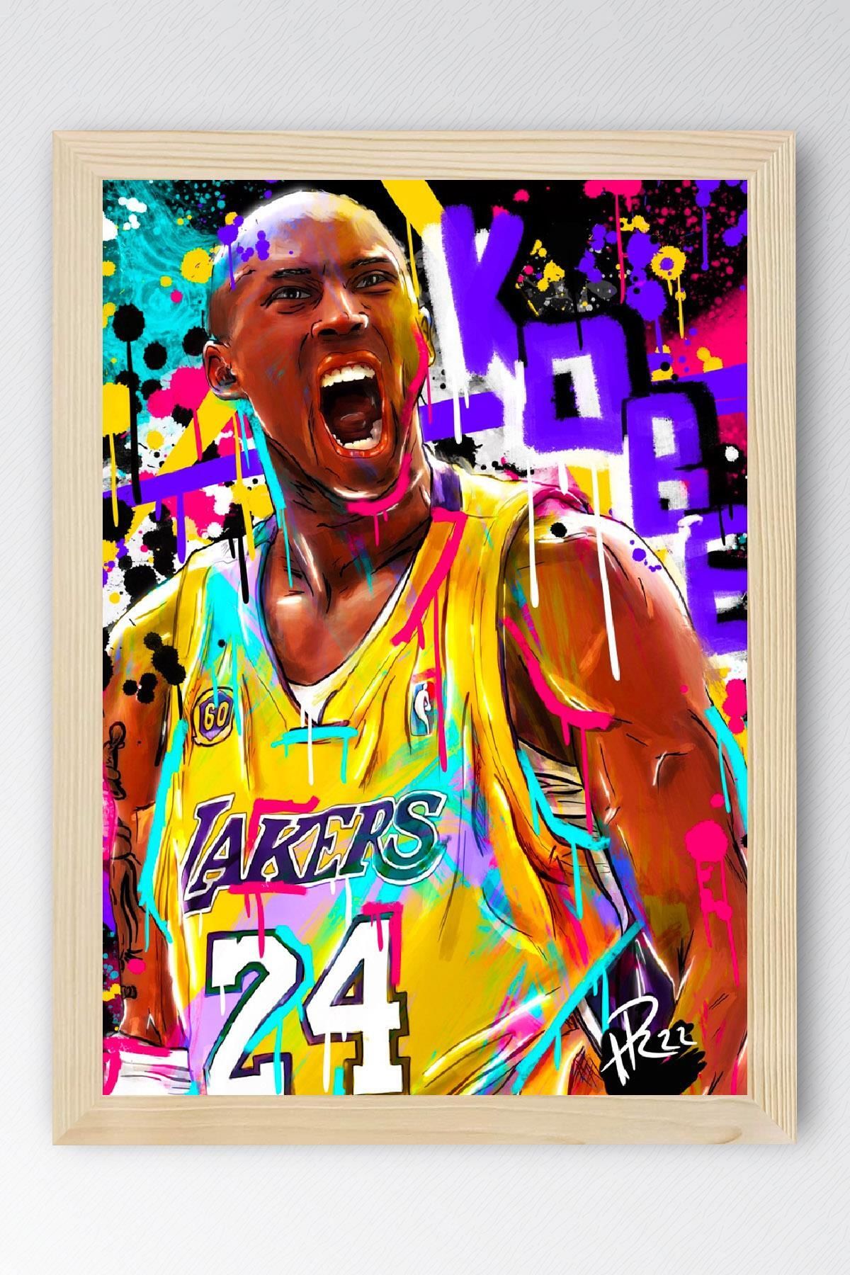 Saturn Kobe Bryant Çerçeveli Tablo - Basketbol NBA Posteri Tablo