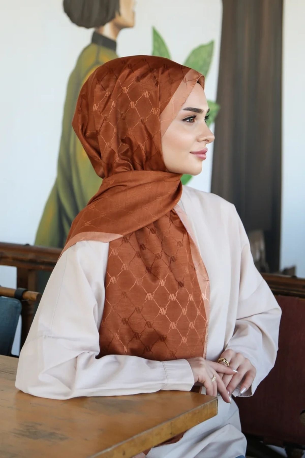 Armine Trend Monogram Şal 2