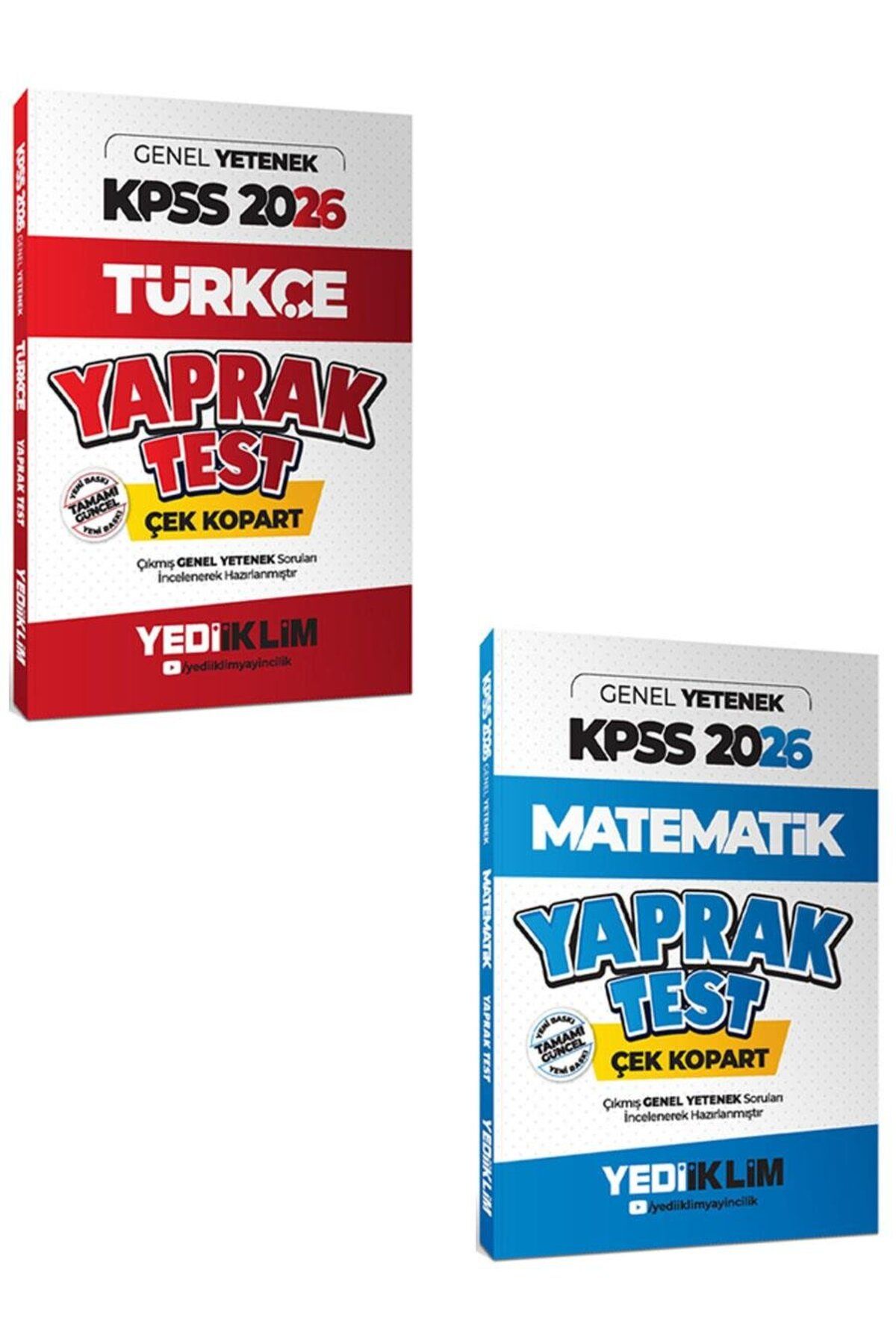 Yediiklim Yayınları Yediiklim Yayınları 2026 KPSS Genel Yetenek Çek Kopart Yaprak Test 2 li Set