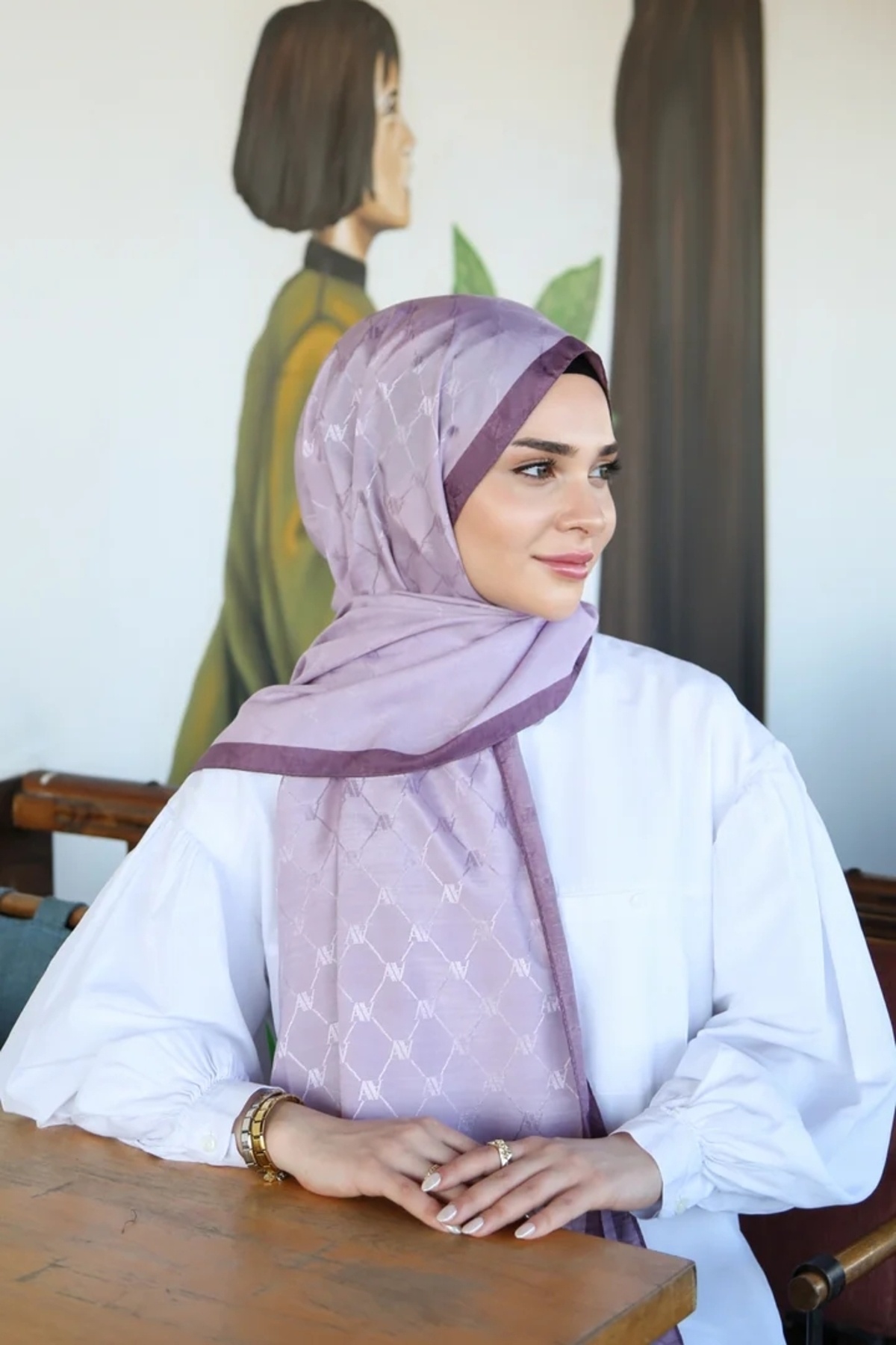 Armine-Trend Monogram Shawl 2 6