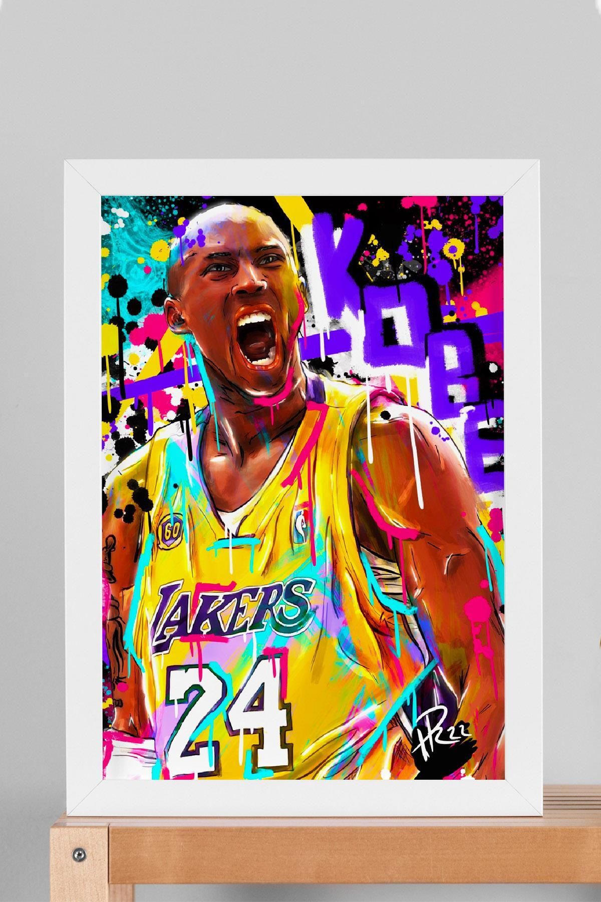 Saturn Kobe Bryant Çerçeveli Tablo - Basketbol NBA Posteri Tablo