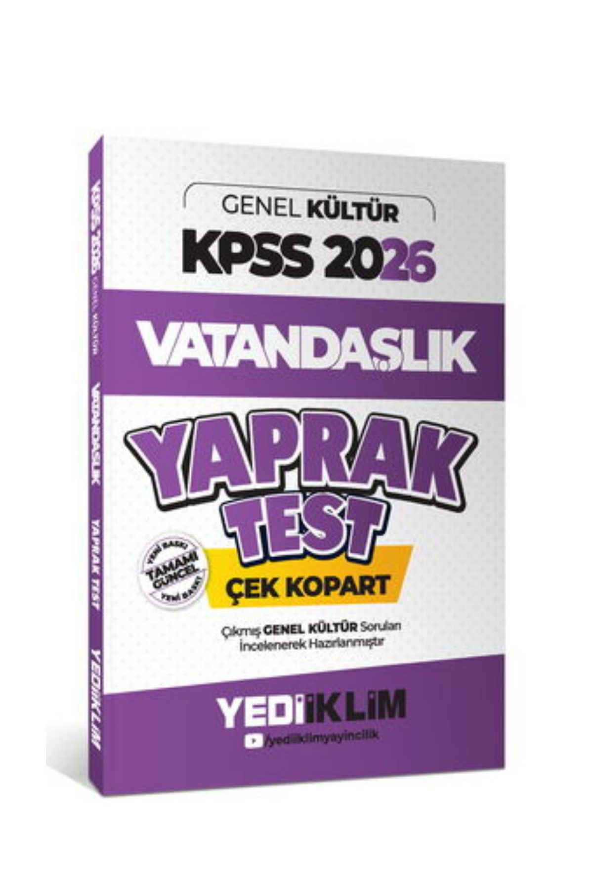 Yediiklim Yayınları 2026 KPSS Genel Kültür Vatandaşlık Çek Kopart Yaprak Test-Tamamı Güncel-YEP YENİ