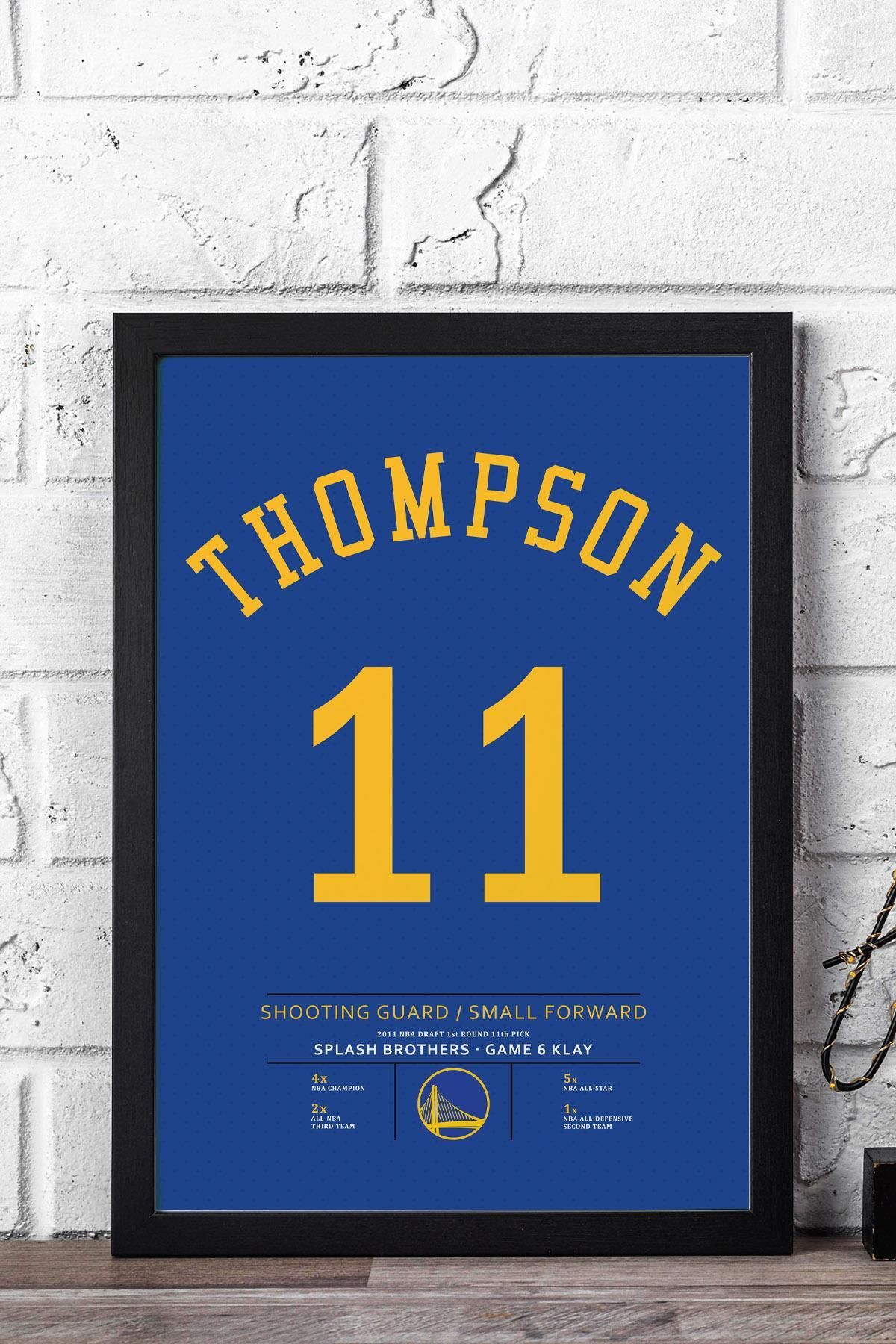 Saturn Klay Thompson Forma Çerçeveli Tablo - NBA Golden State Warriors Jersey