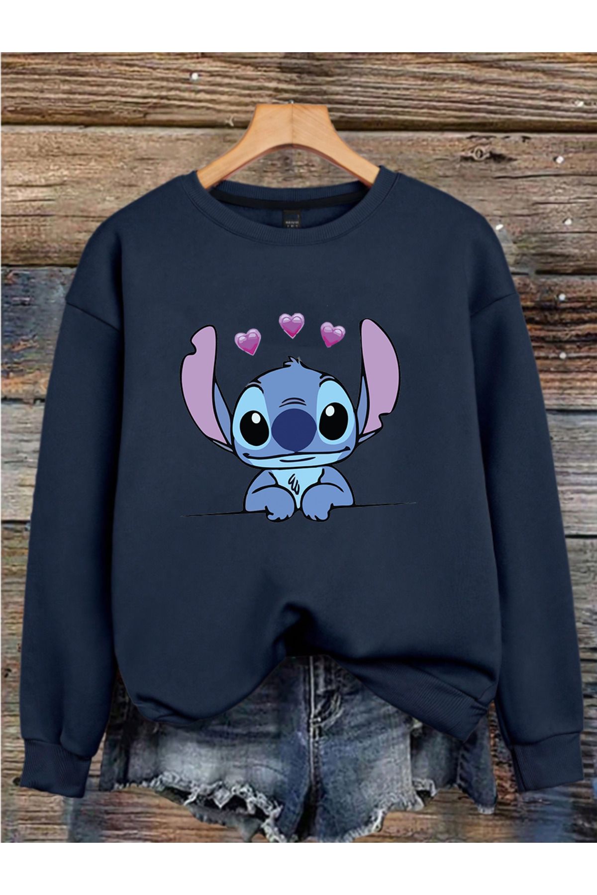 MAGORS SWEET KOALA BASKILI 3 İPLİK BİSİKLET YAKA UZUN KOLLU KADIN SWEATSHIRT