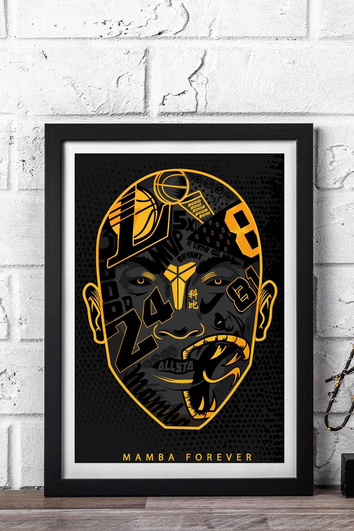 Saturn Kobe Bryant Çerçeveli Tablo - Mamba Forever NBA Posteri Tablo