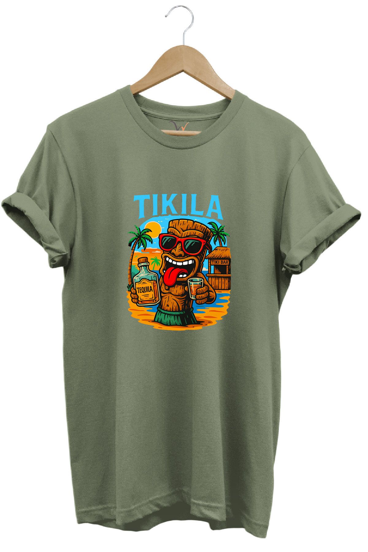 WİDİ Summer Yazlık Tekila Yazı Baskılı %100 Pamuk Regular Fit Premium T-Shirt