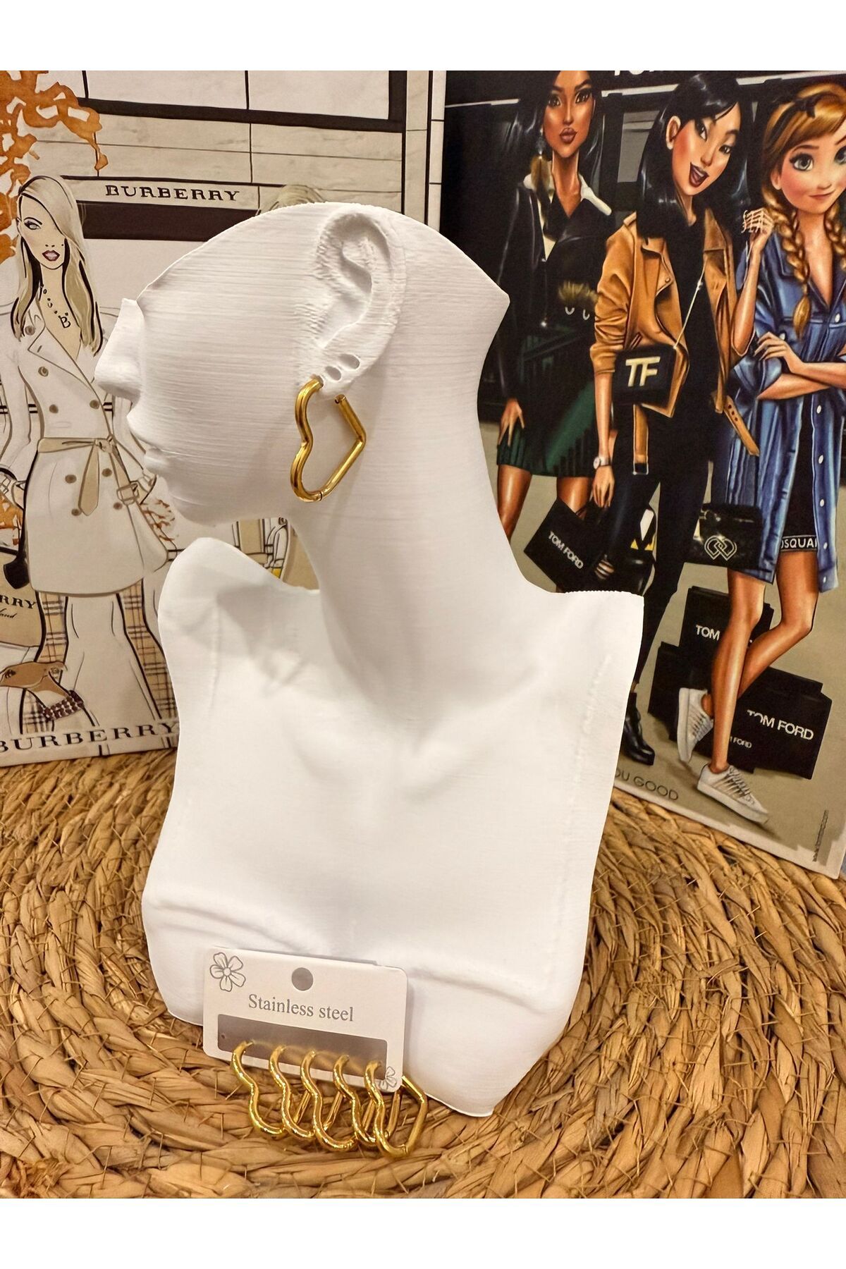 MODA TT Çelik Gold çoklu küpe