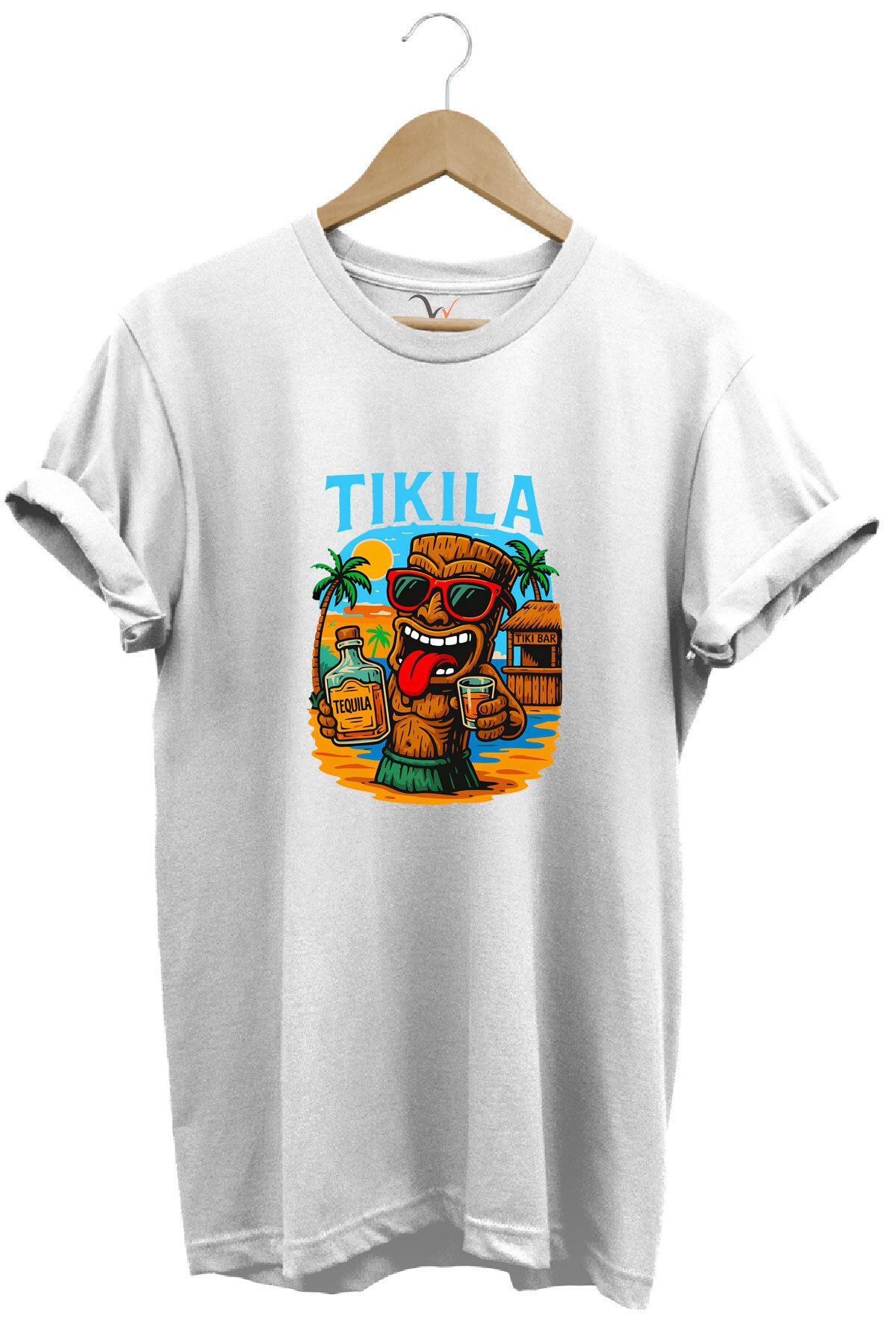 WİDİ Summer Yazlık Tekila Yazı Baskılı %100 Pamuk Regular Fit Premium T-Shirt