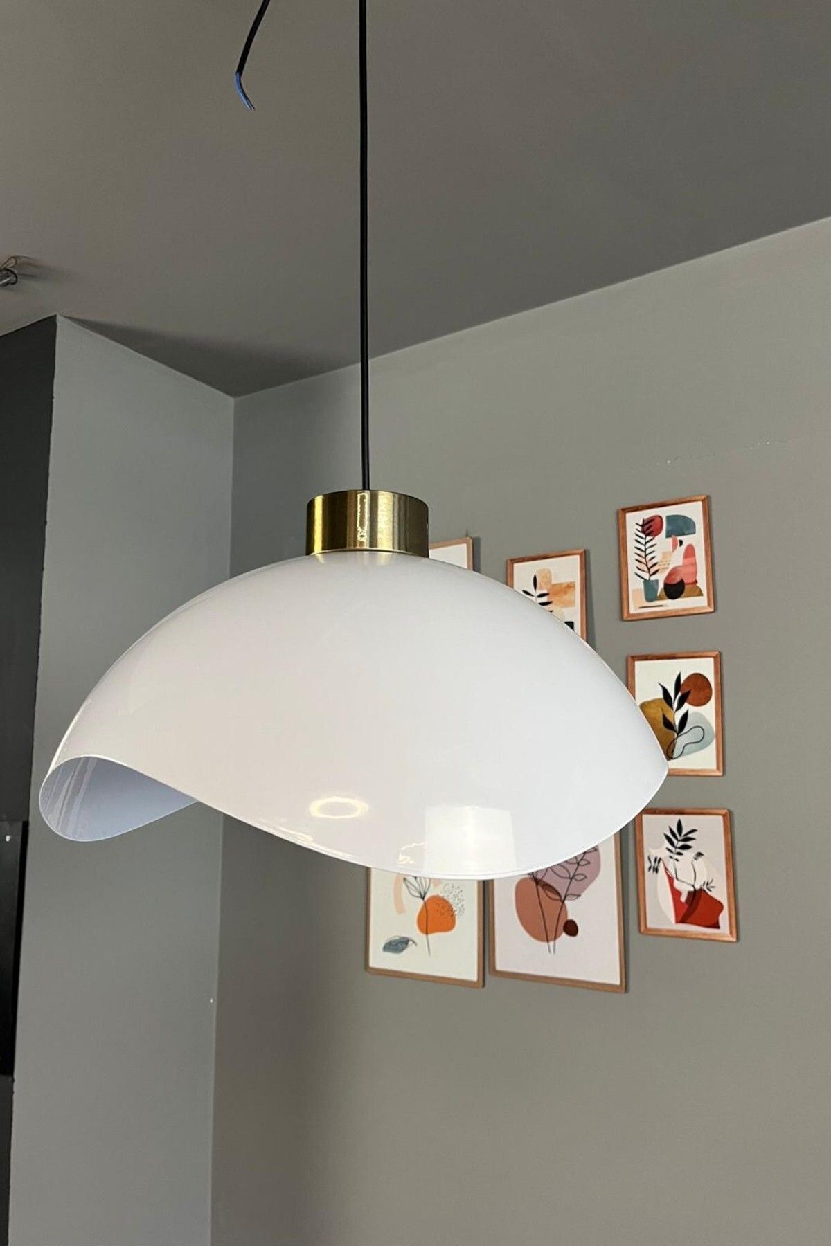 Bamyum Luna Beyaz Tekli Avize Plafonyer Başlık Sarkıt Lamba Restoran Salon Aydınlatma