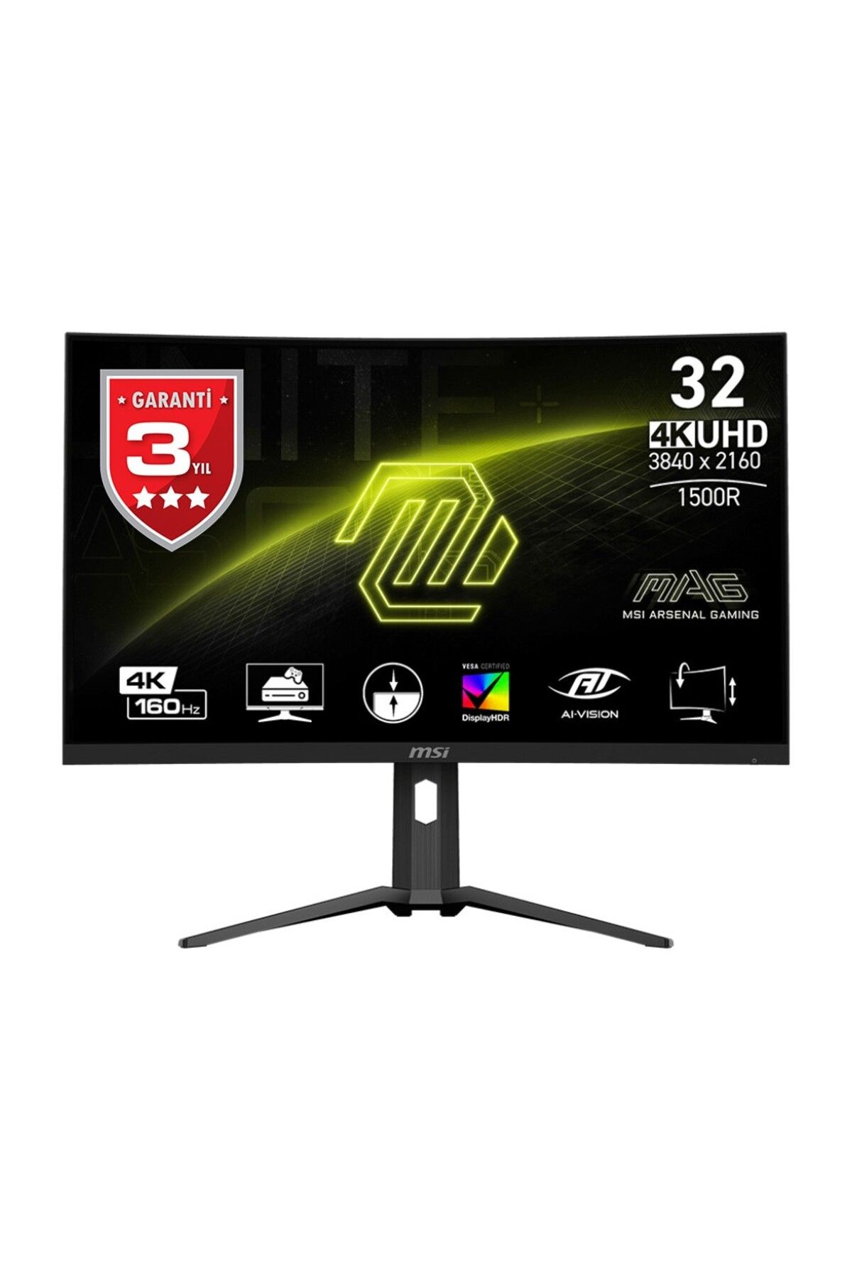 MSI MSI 31.5 MAG 321CUP QD-OLED 3840X2160 (UHD) 16:9 CURVE 1700R QD-OLED 165HZ 0.03MS GAMING MONITOR