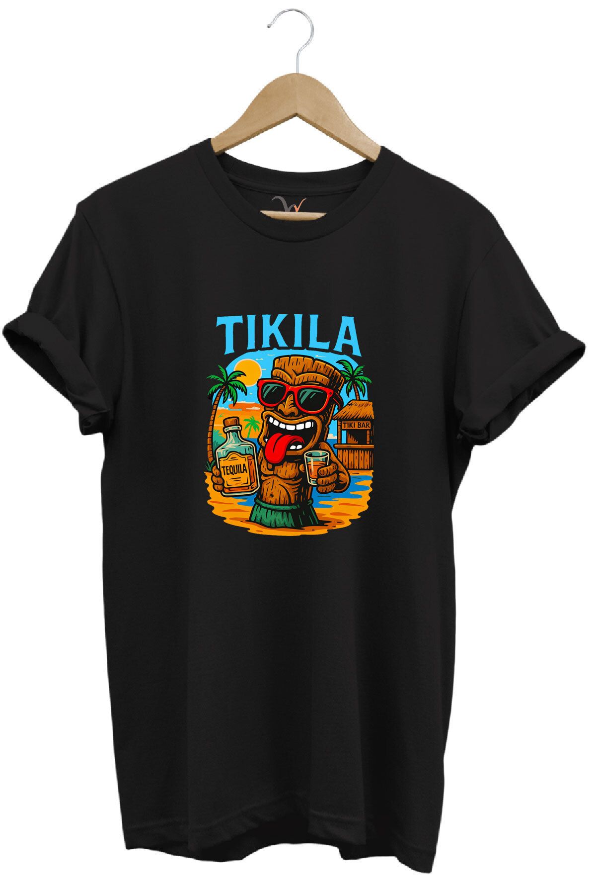 WİDİ Summer Yazlık Tekila Yazı Baskılı %100 Pamuk Regular Fit Premium T-Shirt