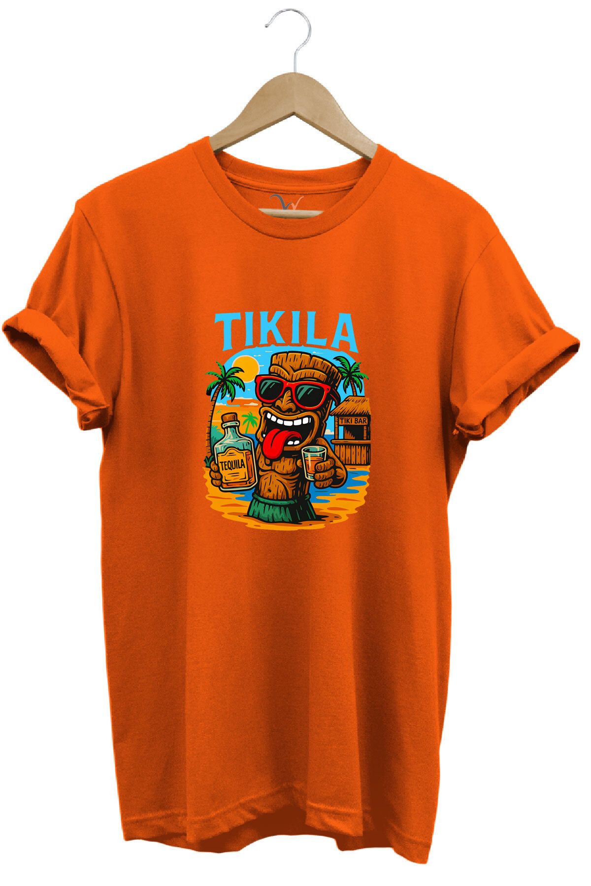 WİDİ Summer Yazlık Tekila Yazı Baskılı %100 Pamuk Regular Fit Premium T-Shirt
