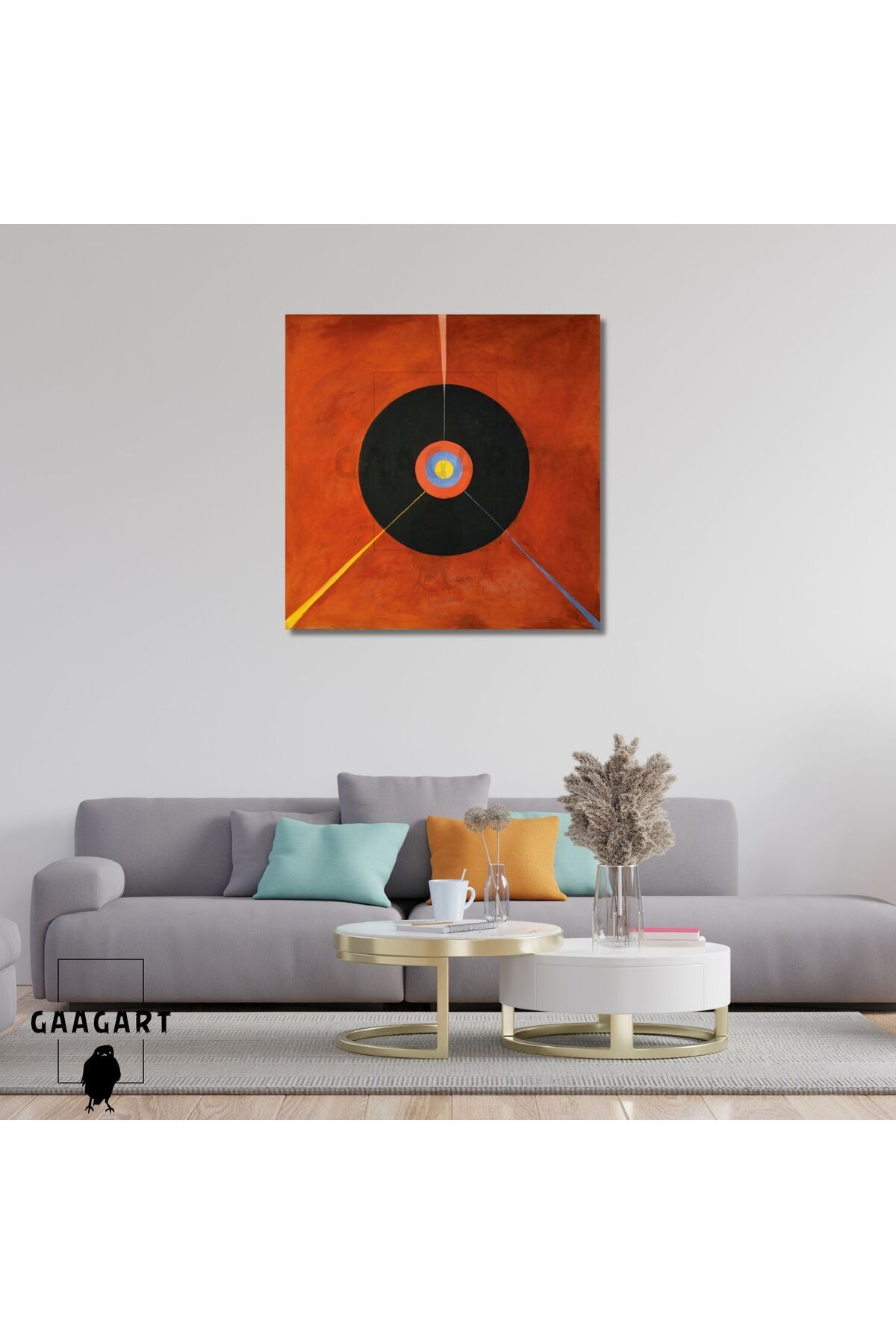 GAAGART Kare Kanvas Tablo Ünlü Eserler Hilma af Klint The Swan No18