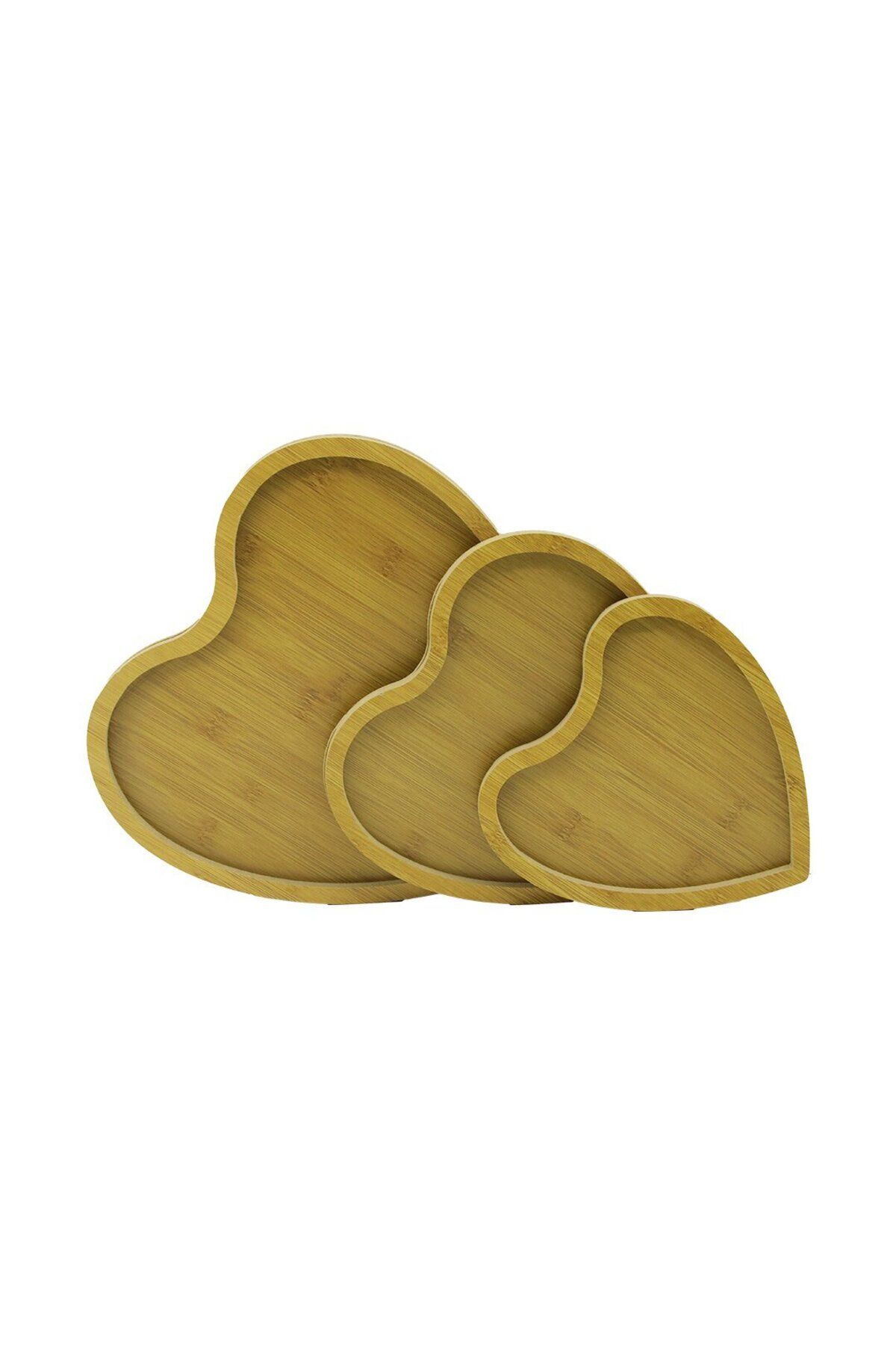 Zayla KALPLİ - 3LÜ SET AHŞAP MDF SUNUM TEPSİ SETİ 18X19--22X23--27X28CM (5165)