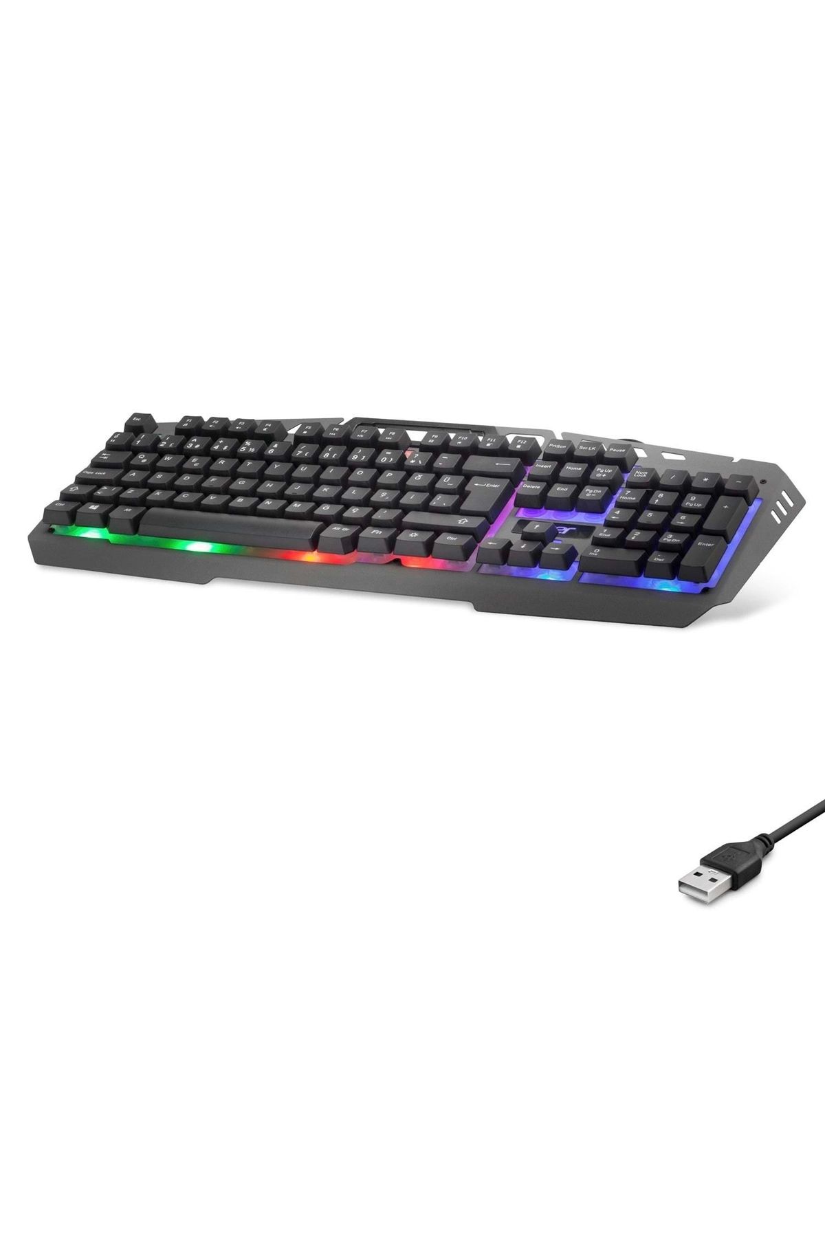 shopwave Kablolu Klavye Q Rgb Raınbow Gri OKW213G